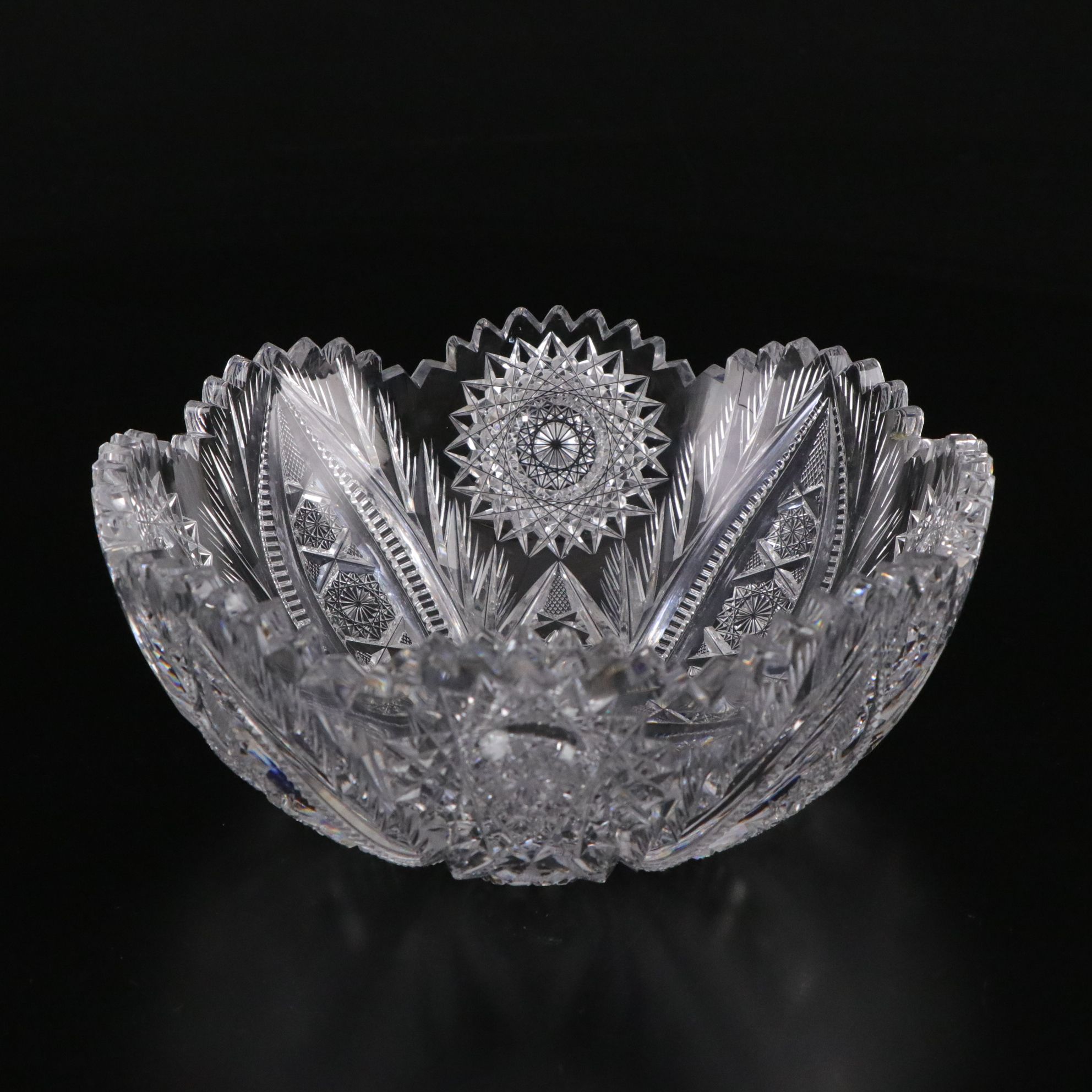 Brilliant Cut Glass Hobstar and Other Vases, Early to Mid-20th Century