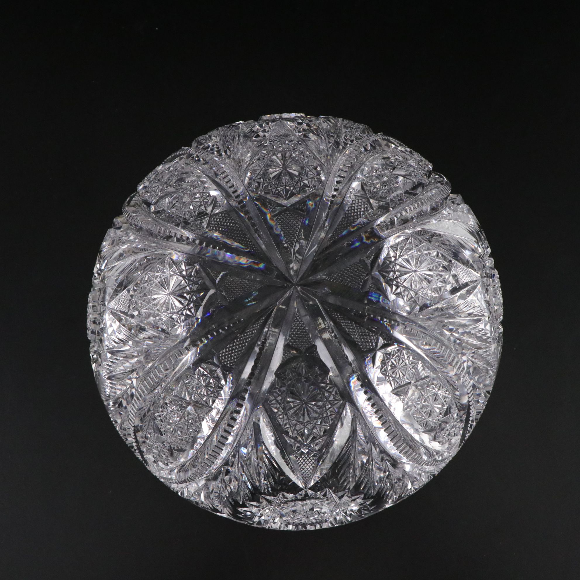 Brilliant Cut Glass Hobstar and Other Vases, Early to Mid-20th Century