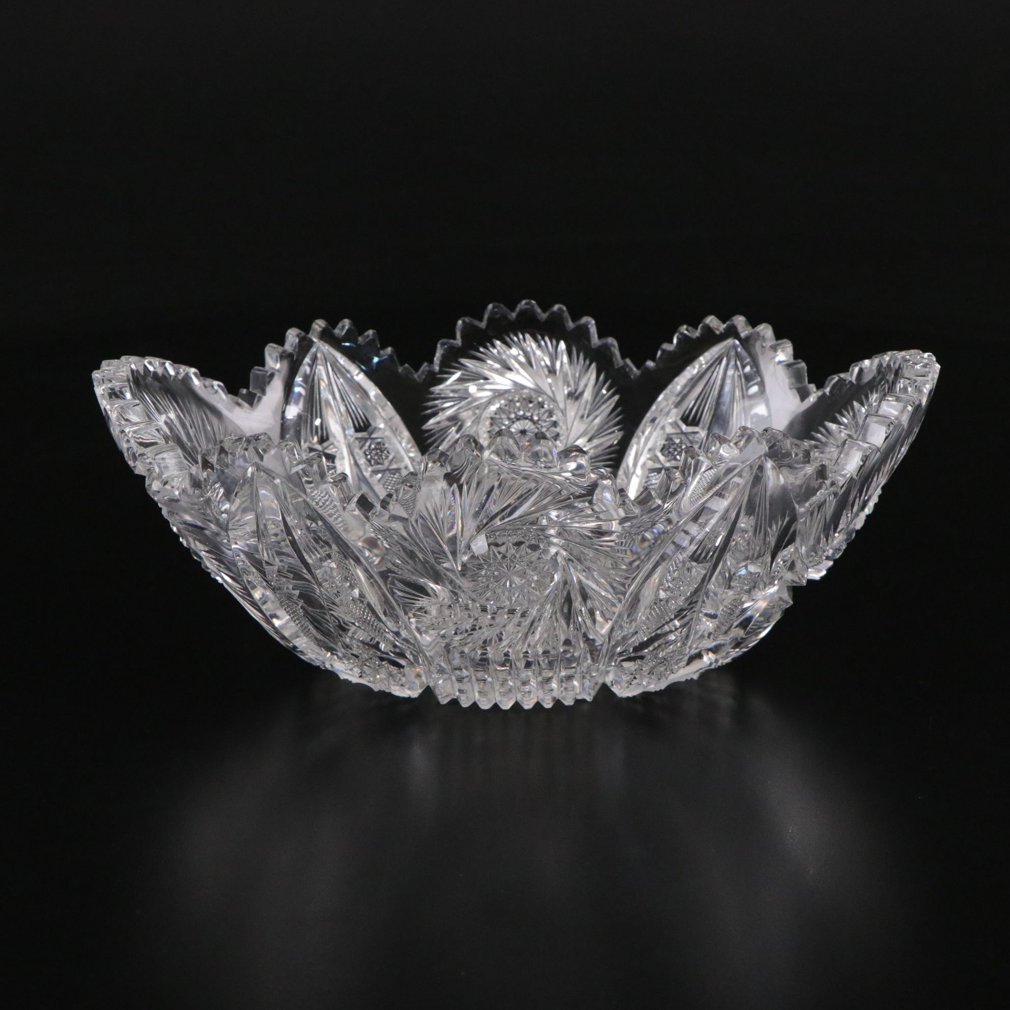 Brilliant Cut Glass Hobstar and Other Vases, Early to Mid-20th Century