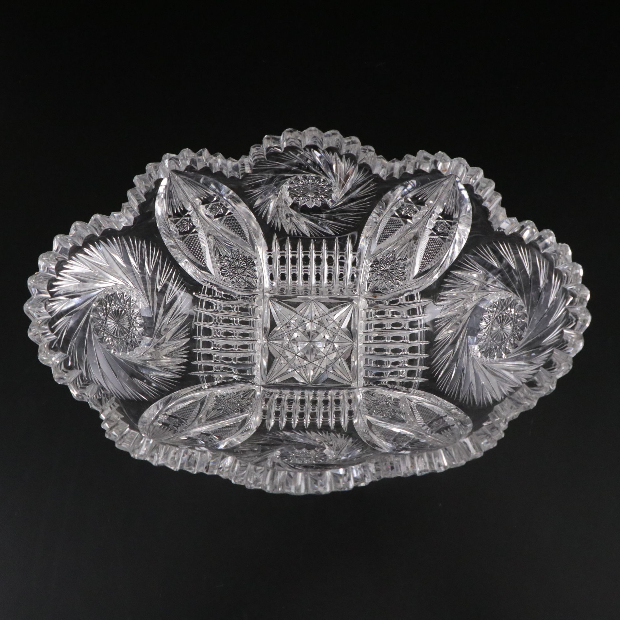 Brilliant Cut Glass Hobstar and Other Vases, Early to Mid-20th Century