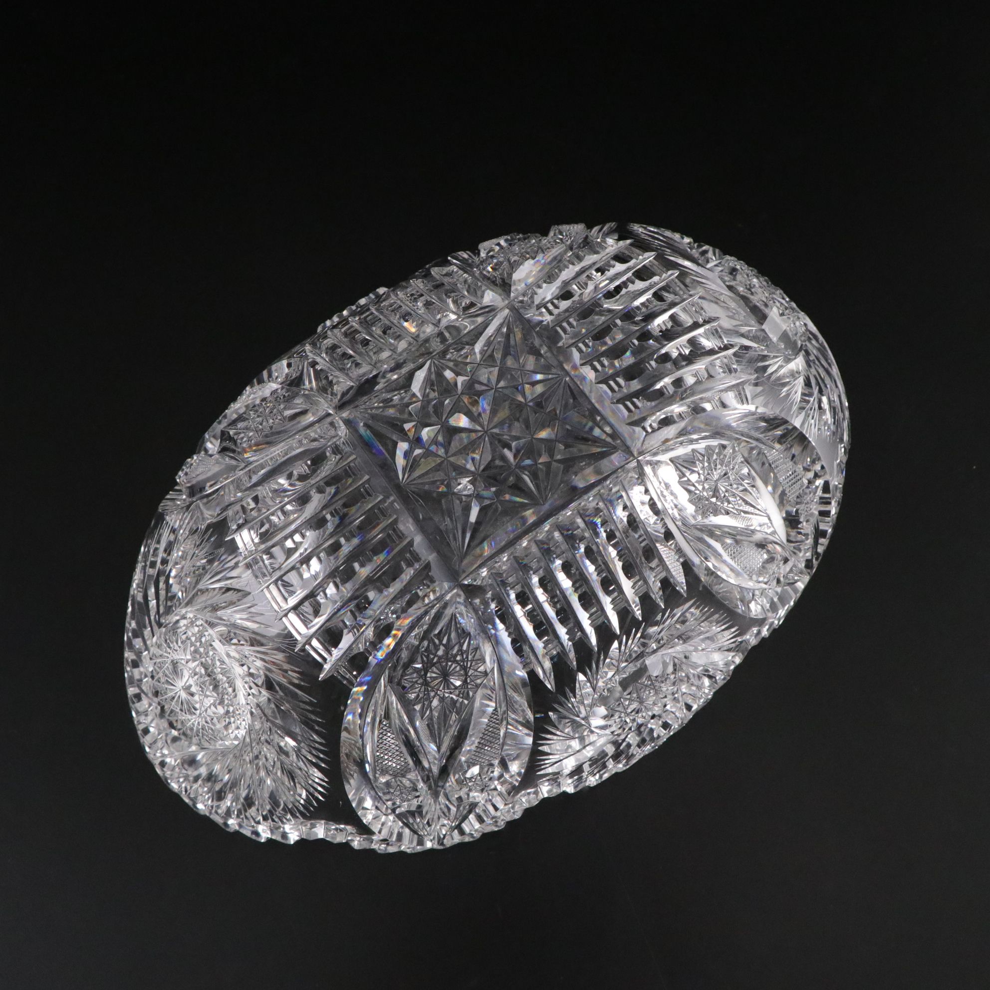 Brilliant Cut Glass Hobstar and Other Vases, Early to Mid-20th Century