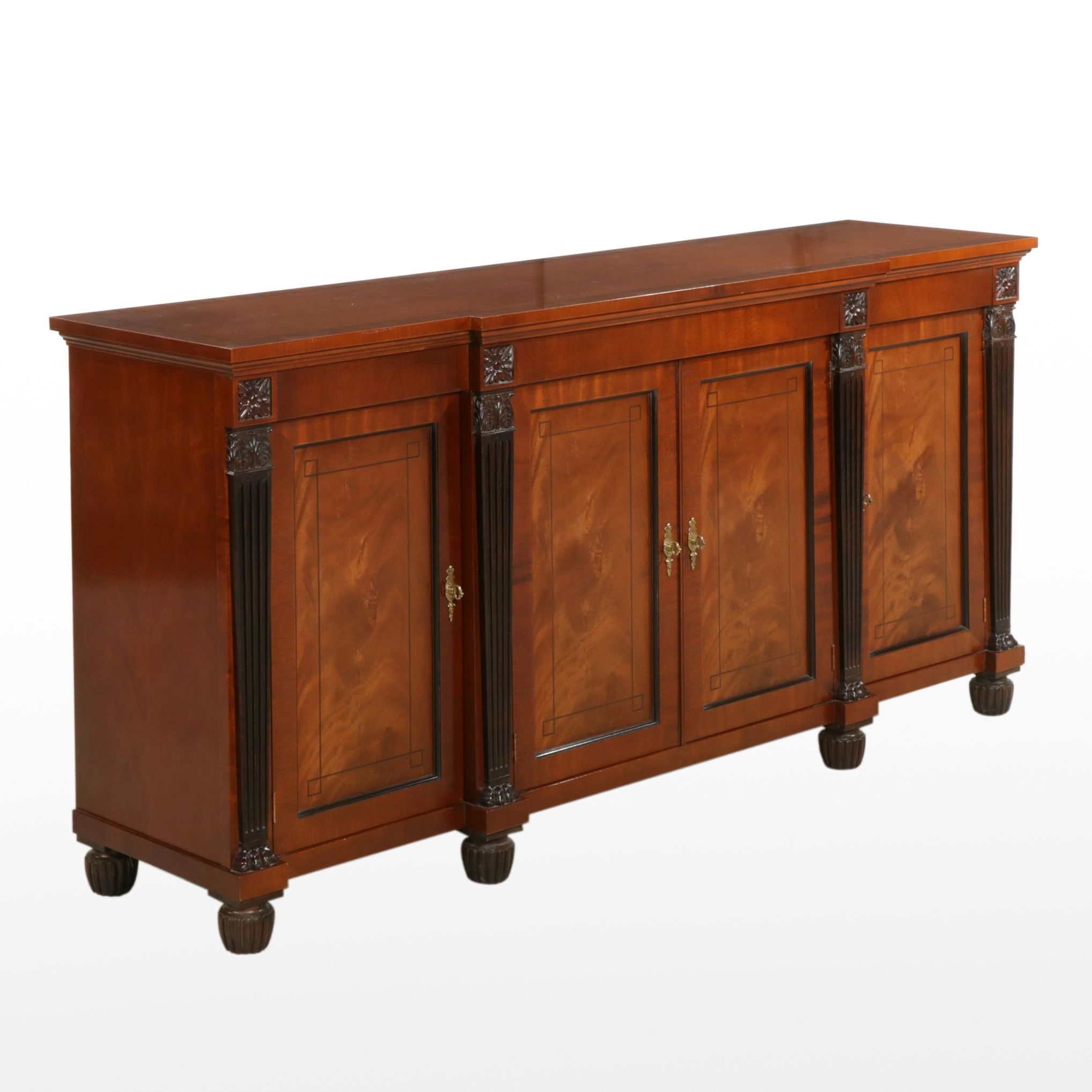 Baker Furniture Empire Style Flame Mahogany Sideboard