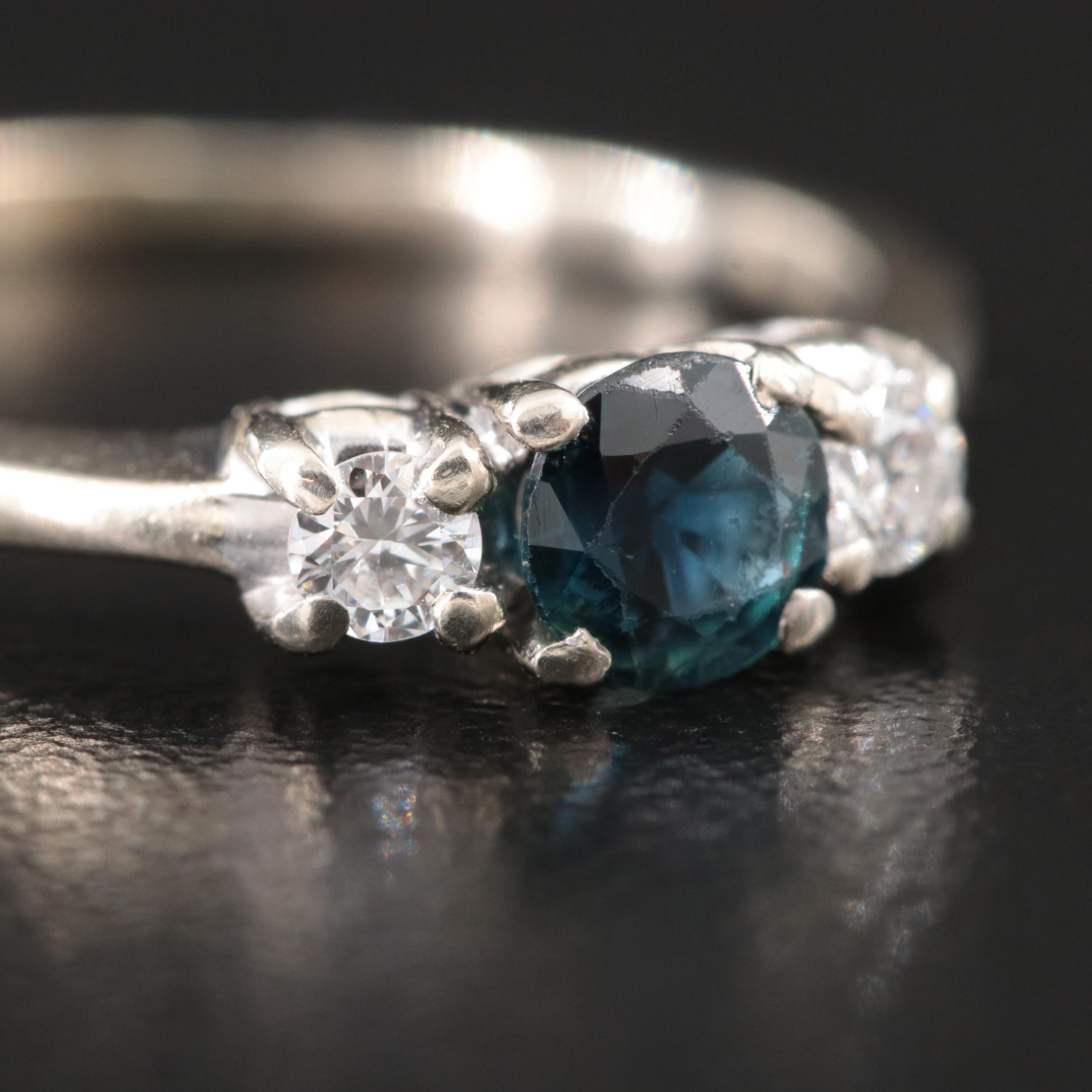 14K Sapphire and Diamond Ring