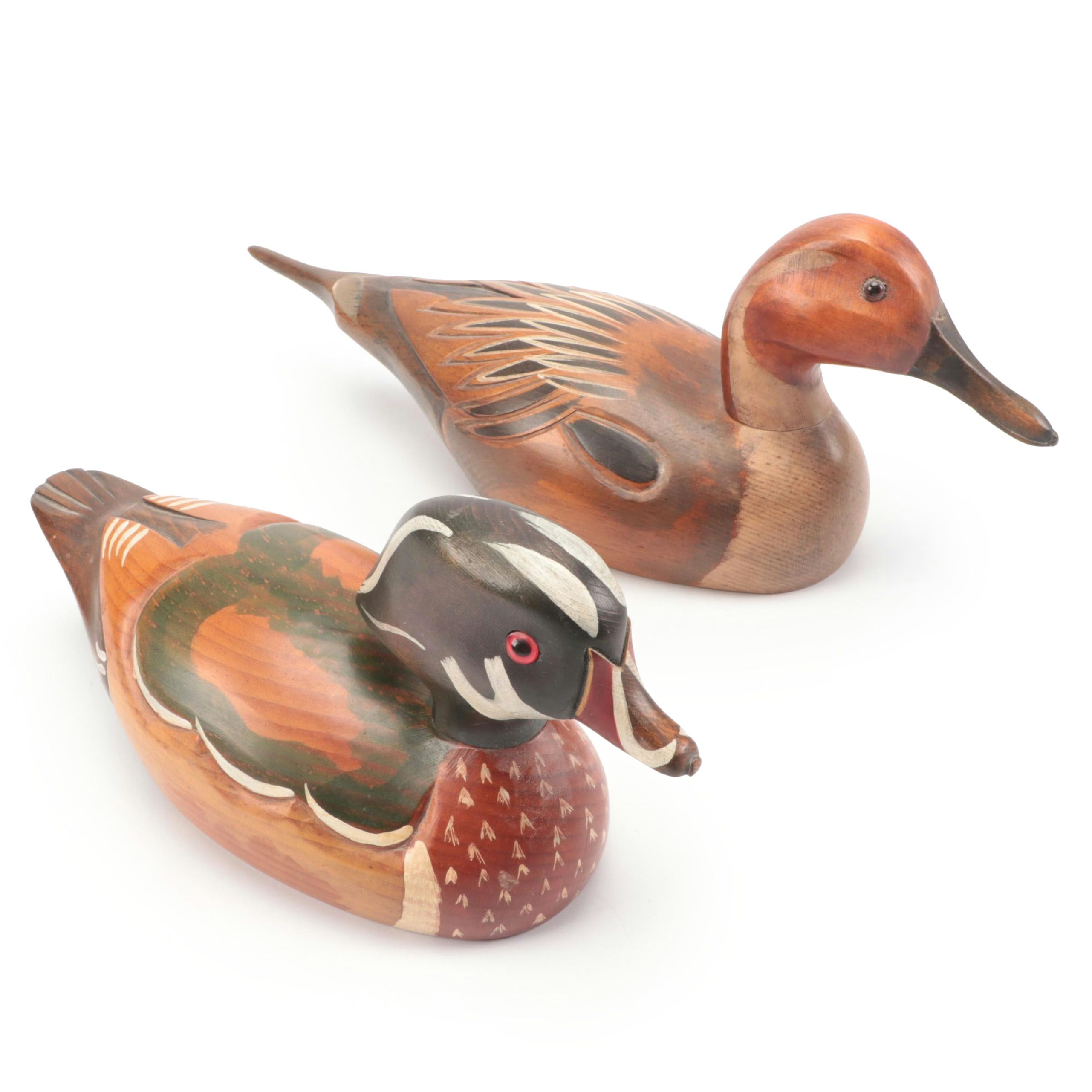 The Wooden Bird Factory Hand-Painted Northern Pintail and Other Duck Decoys
