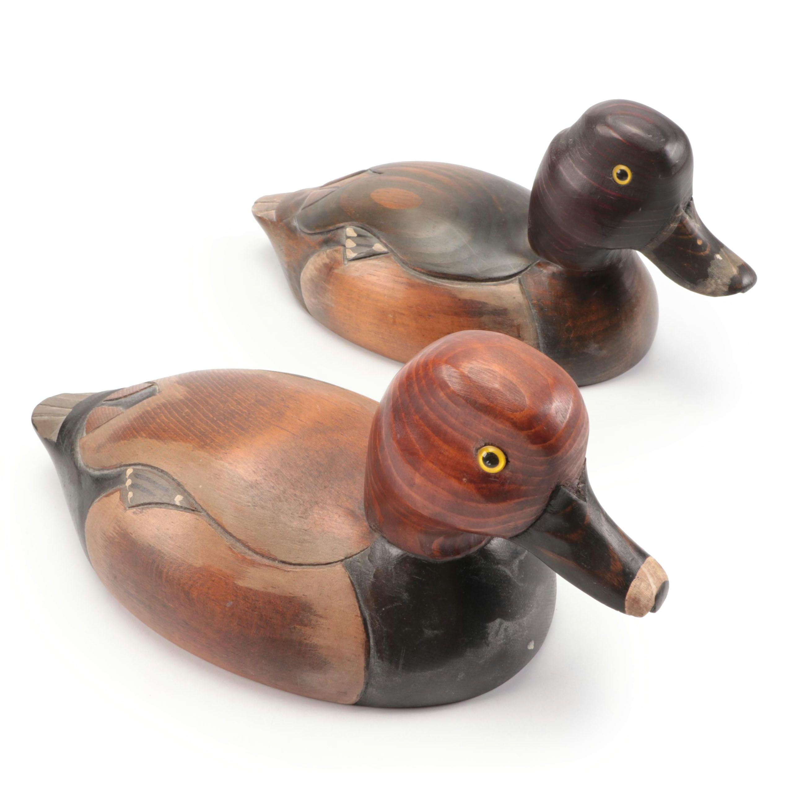 The Wooden Bird Factory Hand-Painted Red Head Drake and Other Duck Decoy