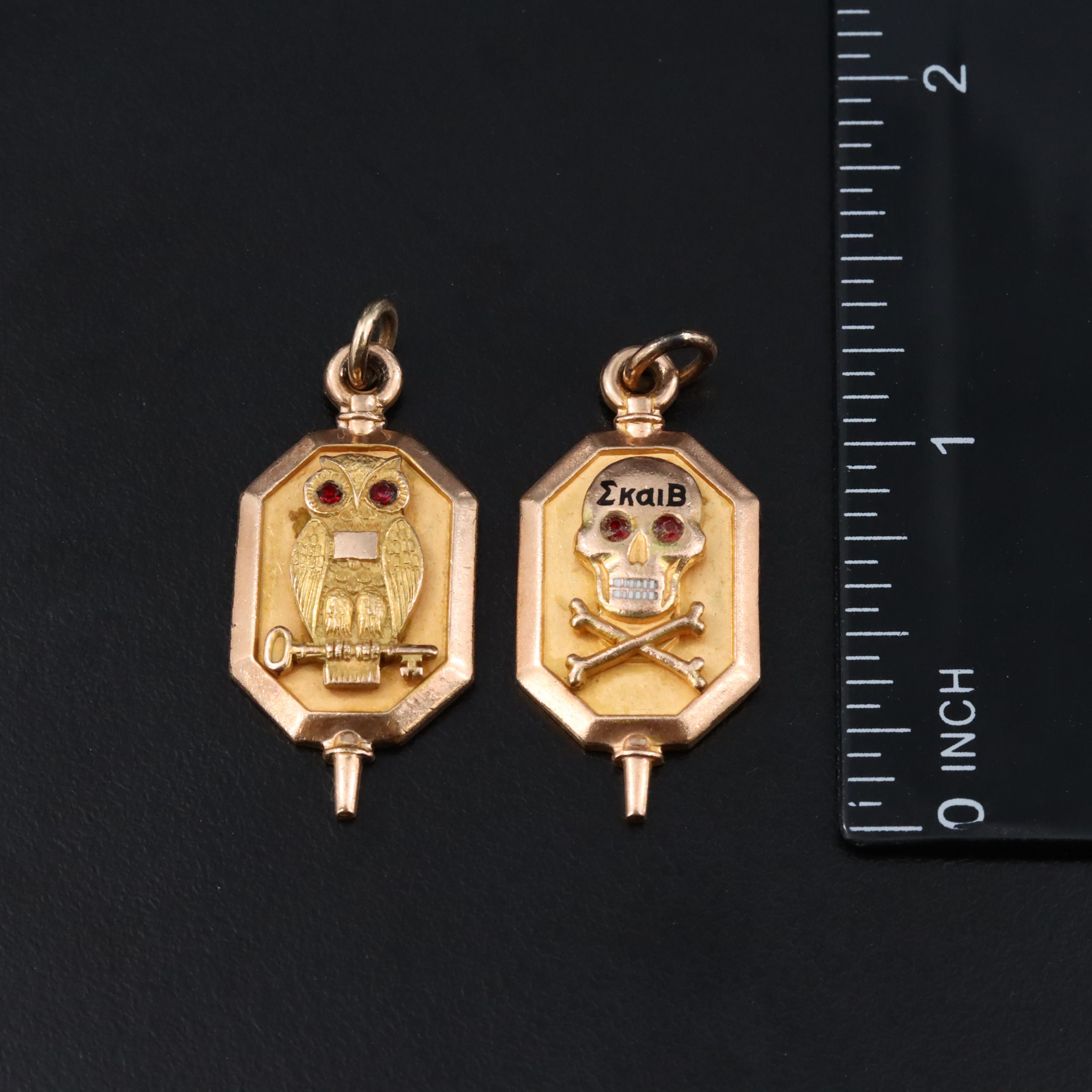 Vintage Gold-Filled Fraternal and Honor Society Fob Charms
