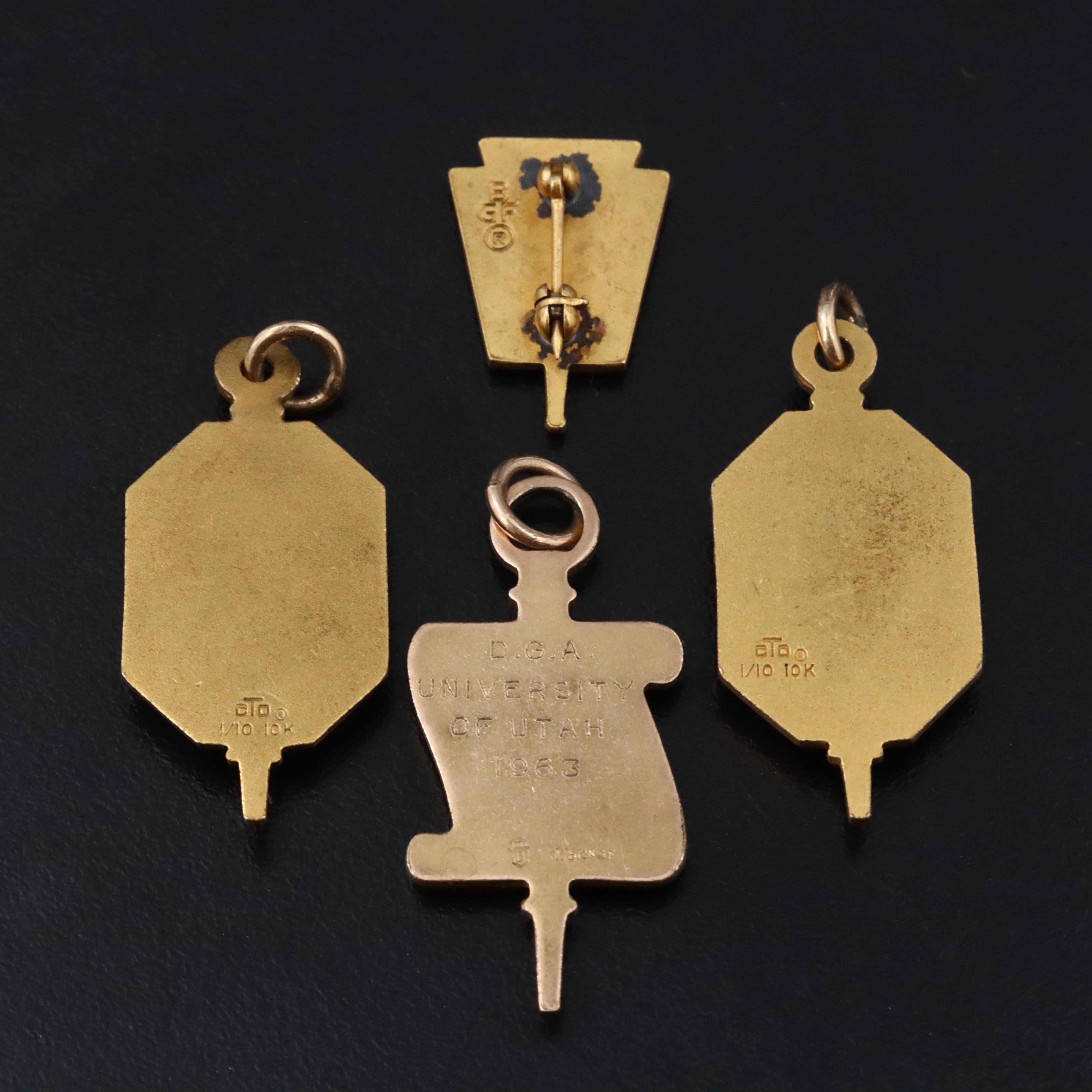 Vintage Gold-Filled Fraternal and Honor Society Fob Charms