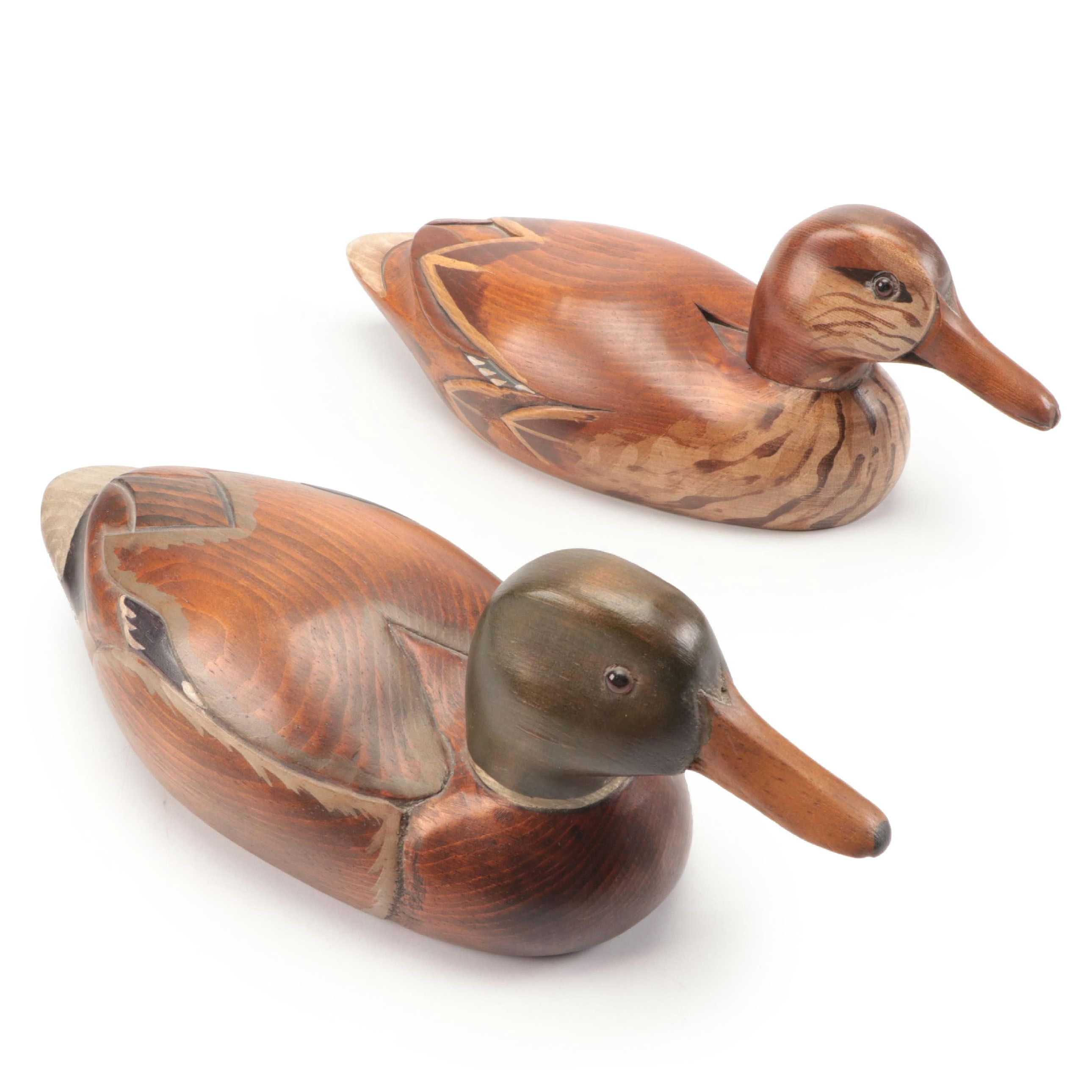The Wooden Bird Factory Hand-Painted Mallard Duck Decoys, 1978