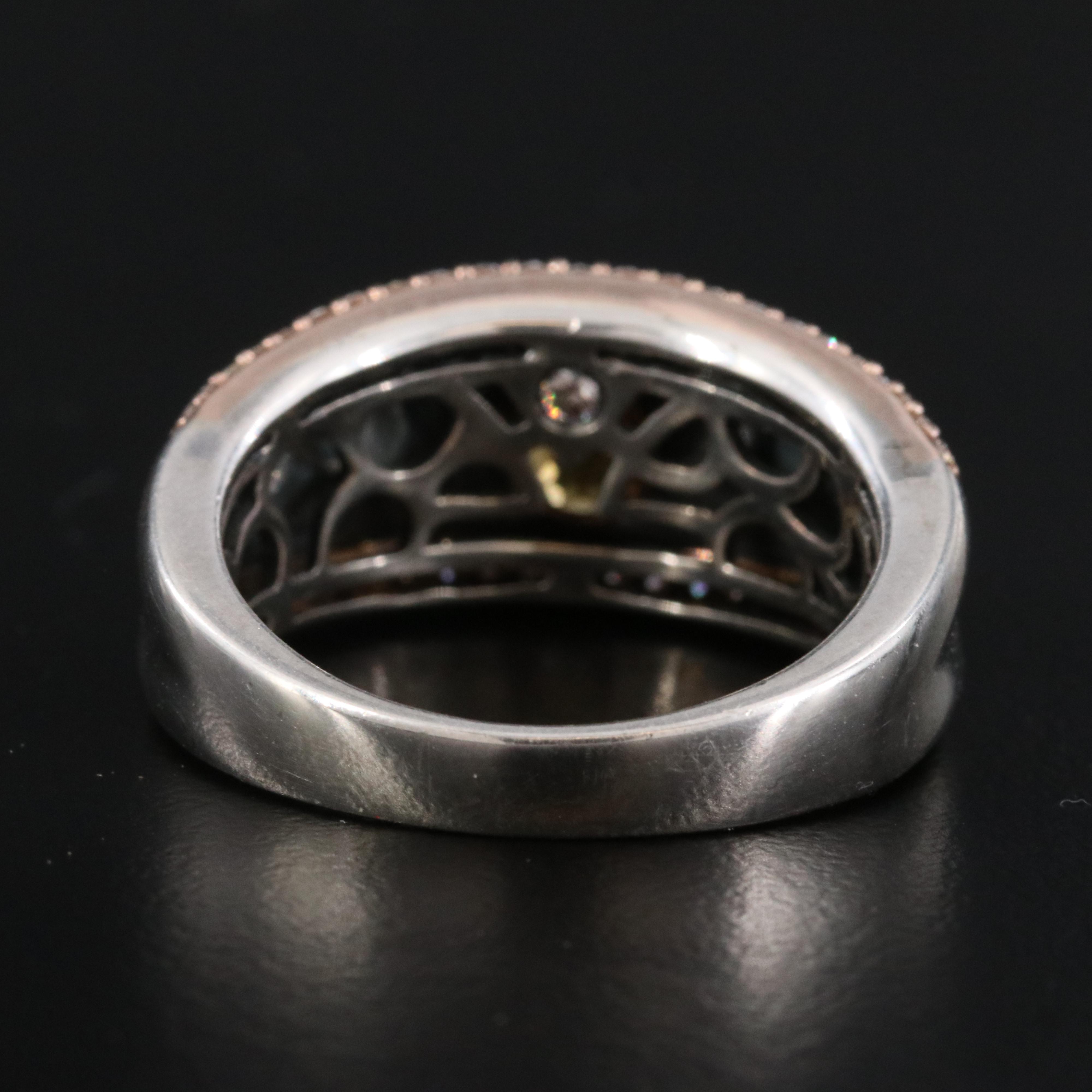 Le Vian Sterling Citrine and Diamond Ring with 14K Rose Gold Accents