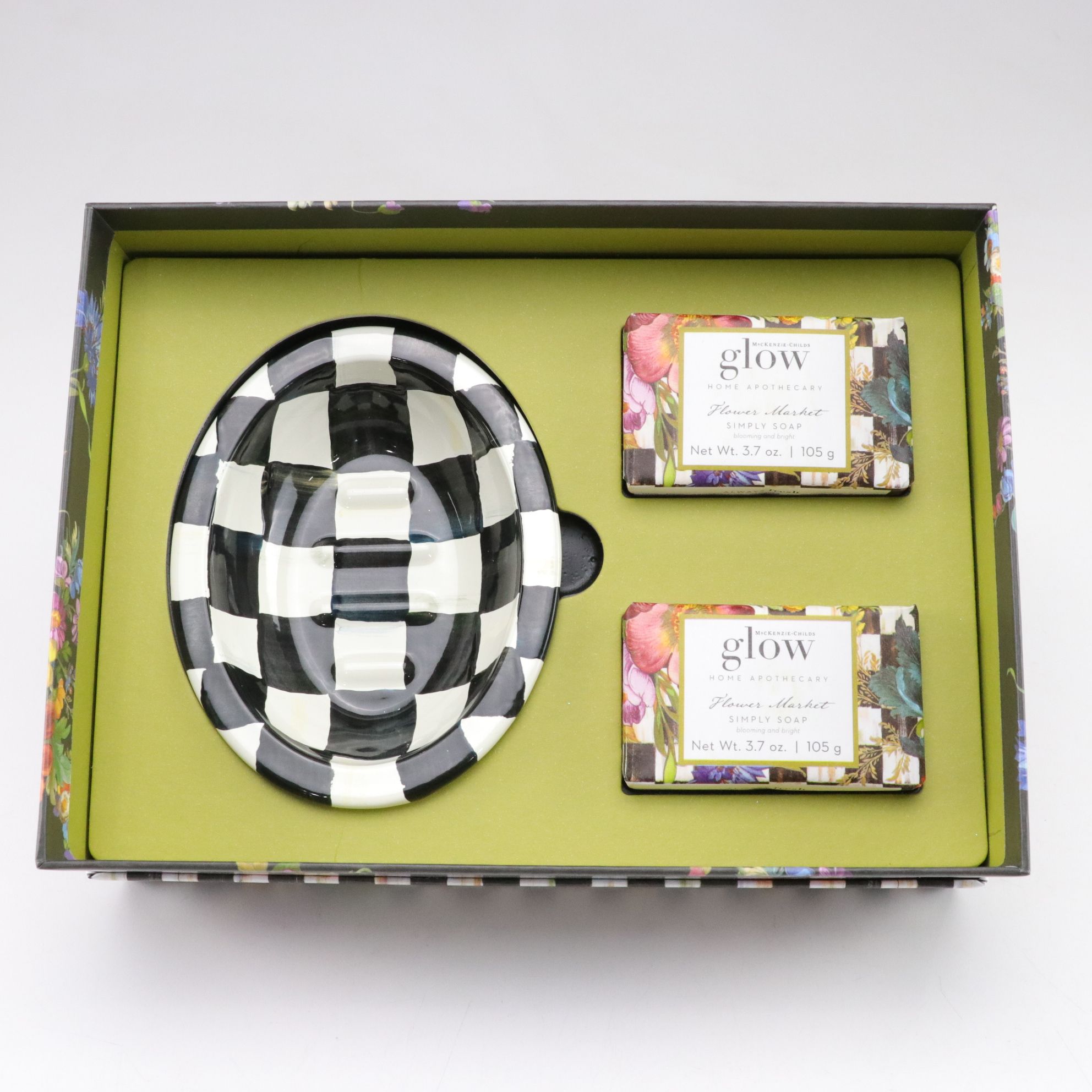 MacKenzie Childs "Flower Market" Picture Frame & Home Apothecary Kit