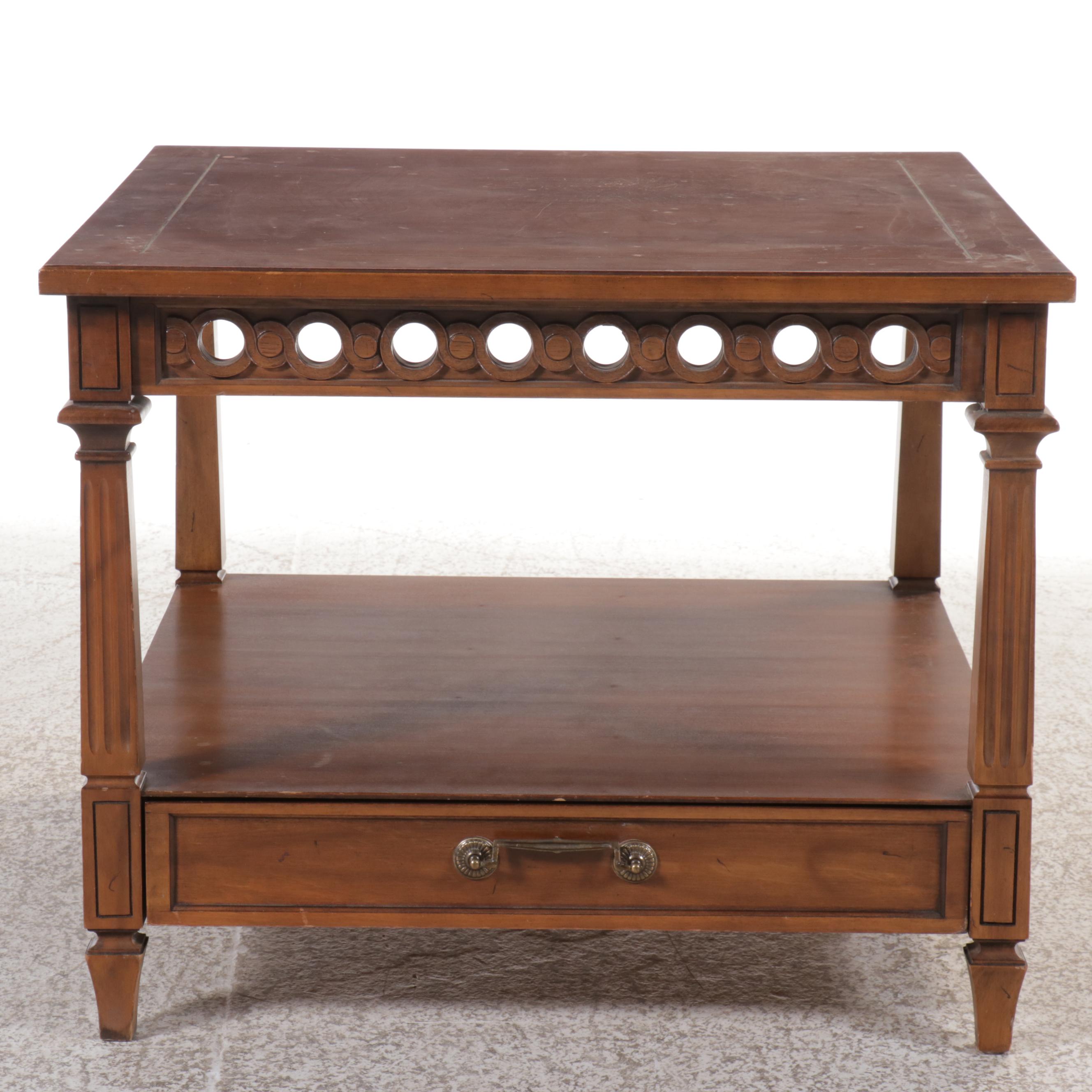 Traditional Style Two-Tiered Mahogany End Table