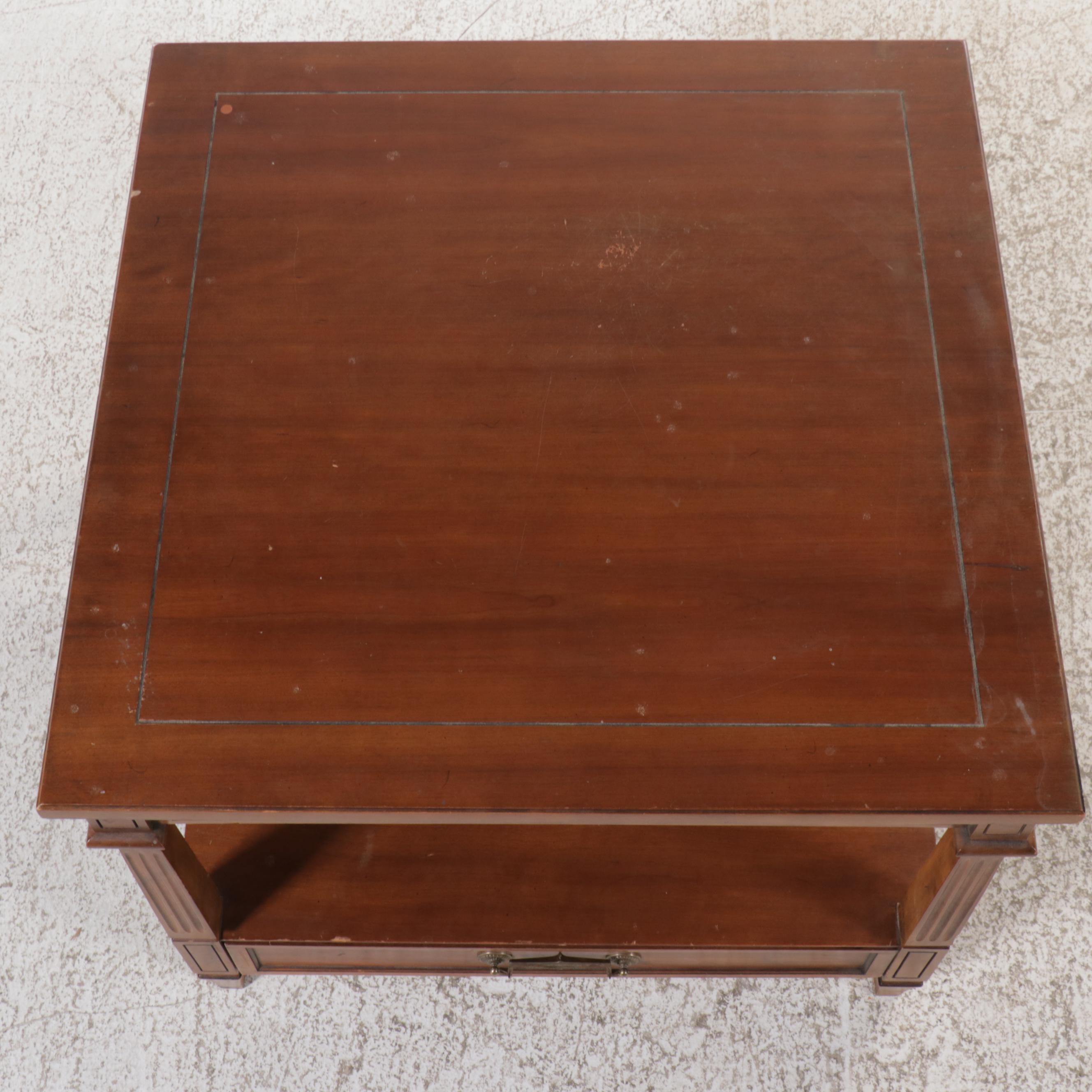 Traditional Style Two-Tiered Mahogany End Table
