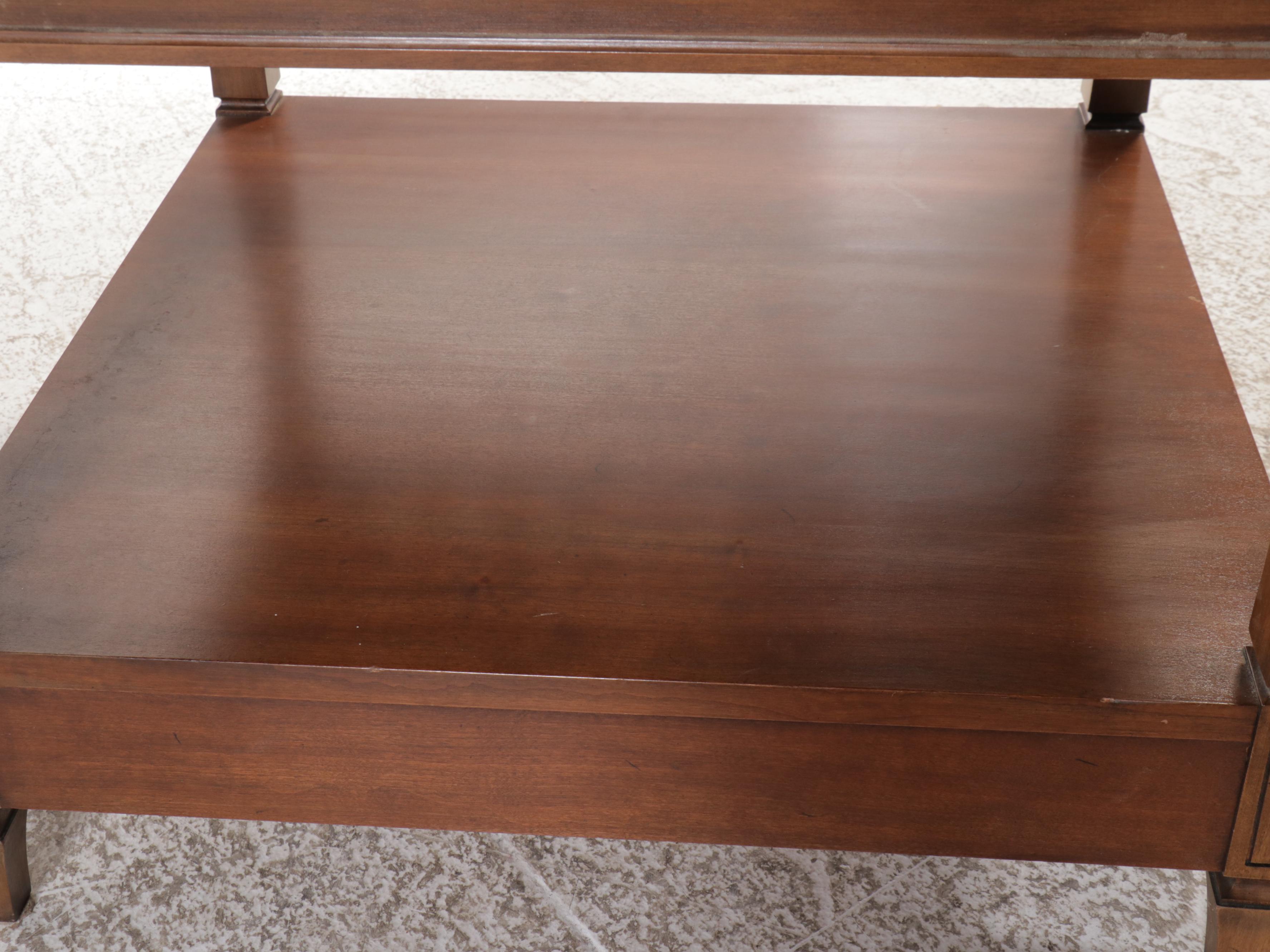 Traditional Style Two-Tiered Mahogany End Table