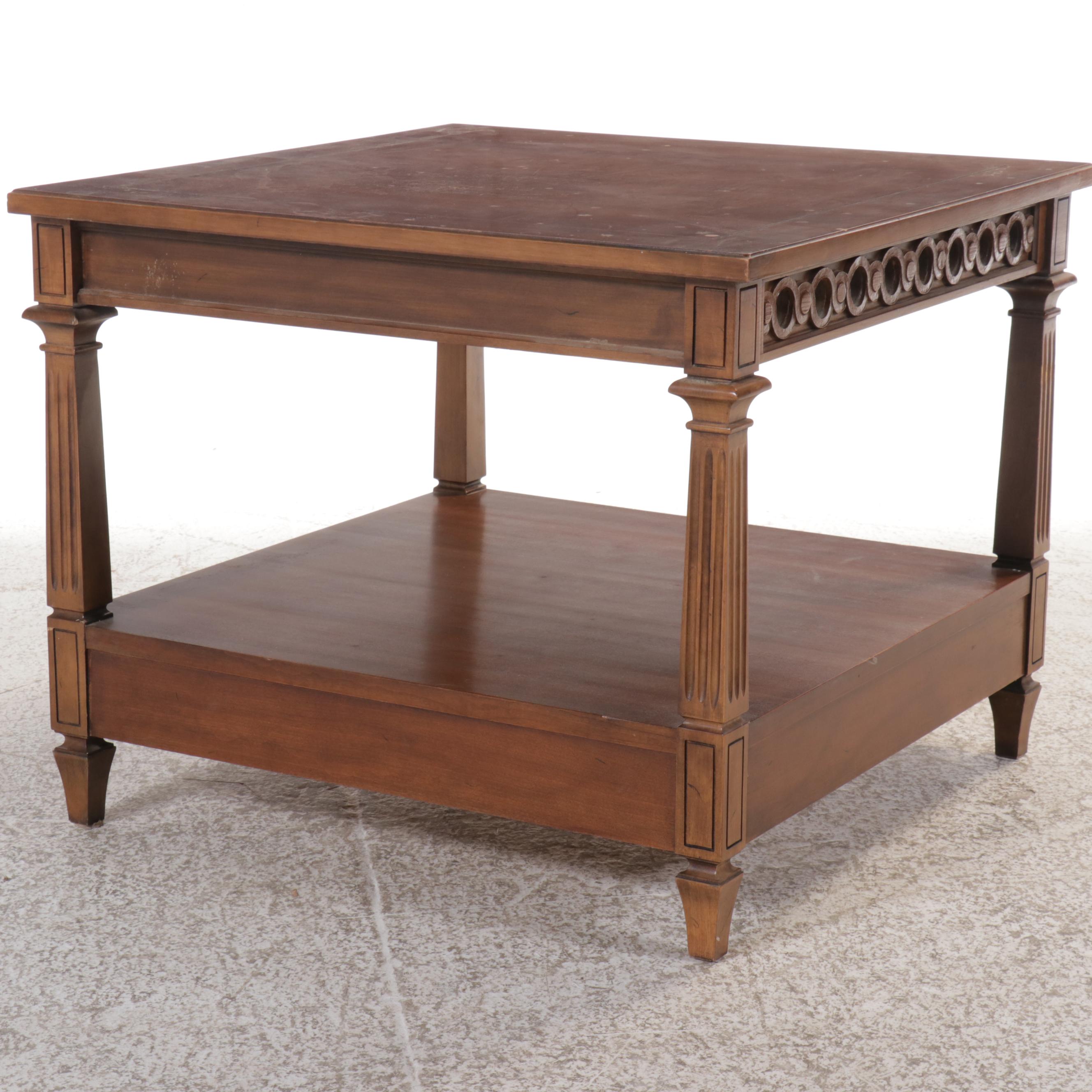 Traditional Style Two-Tiered Mahogany End Table