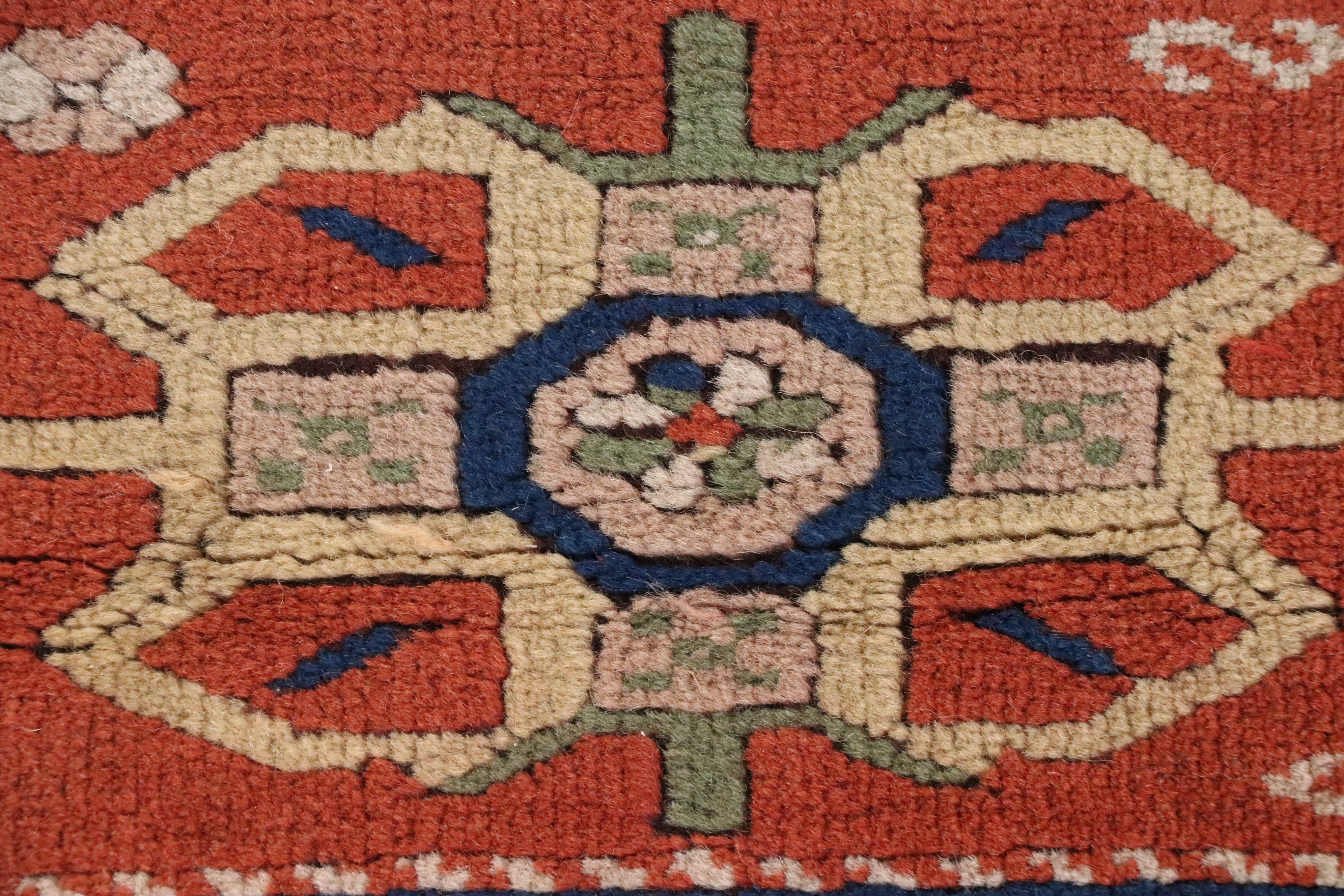 3'10 x 6'3 Hand-Knotted Caucasian Kazak Area Rug