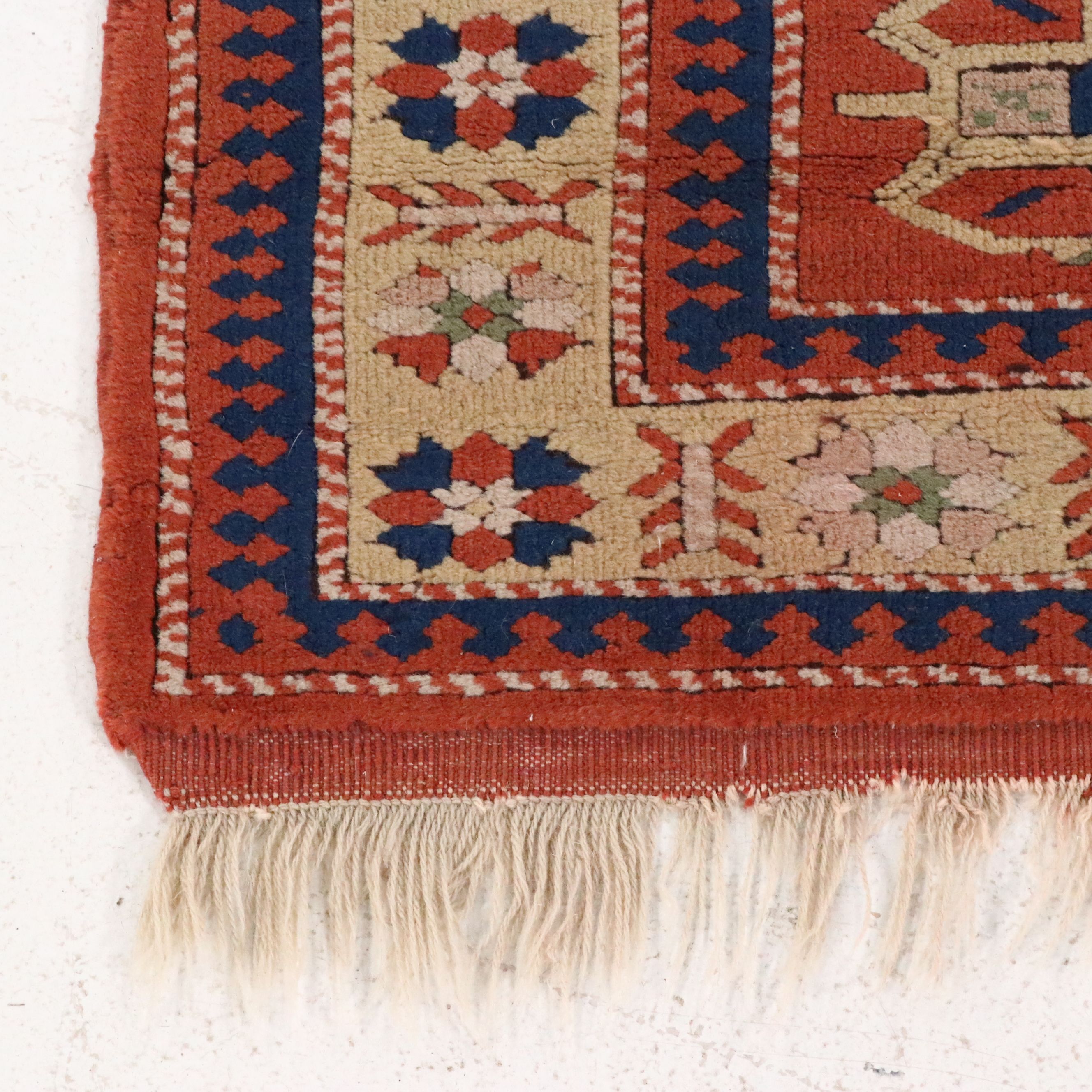 3'10 x 6'3 Hand-Knotted Caucasian Kazak Area Rug