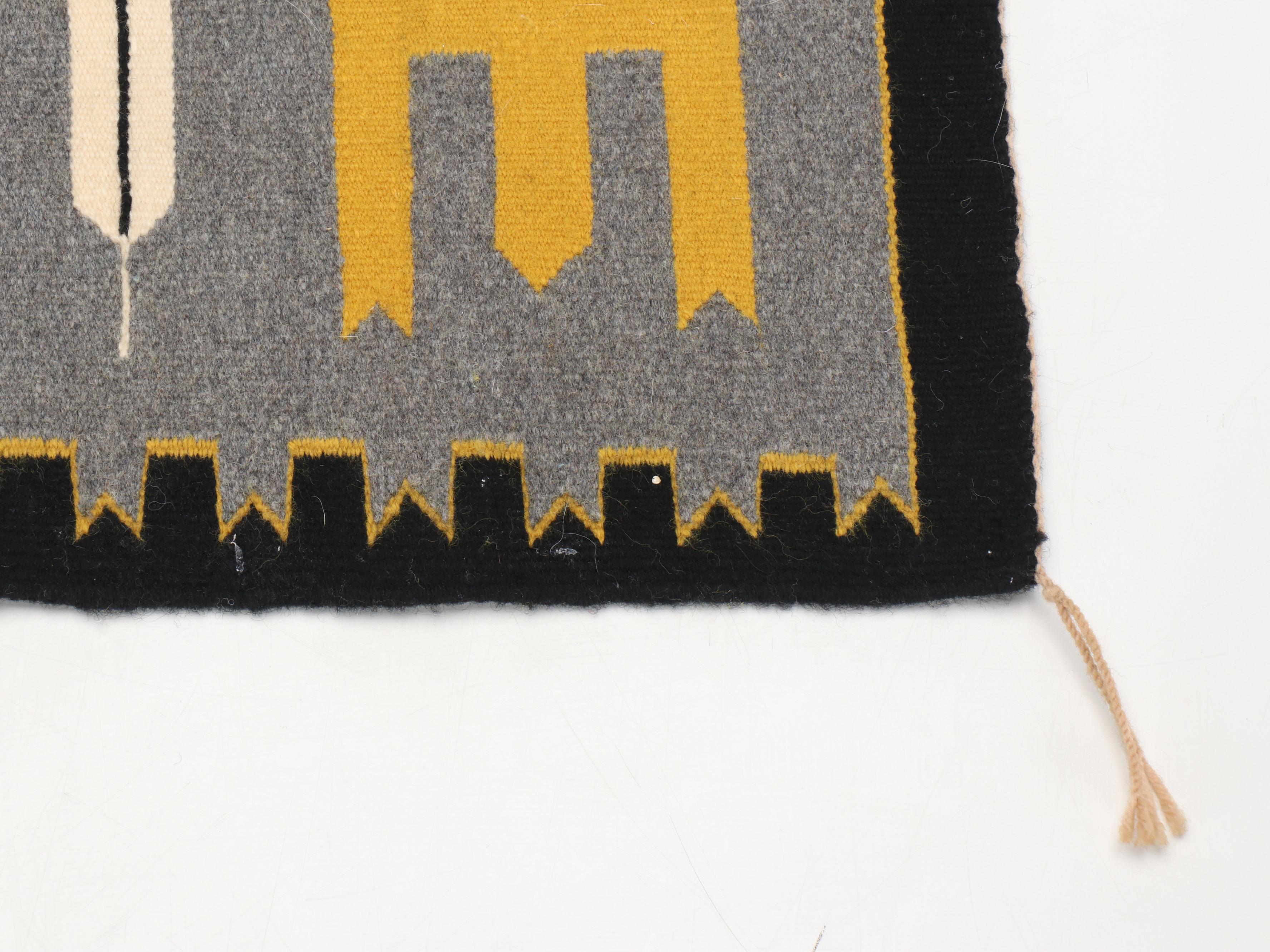 2' x 2'4 Handwoven Navajo Diné "Yei" Accent Rug