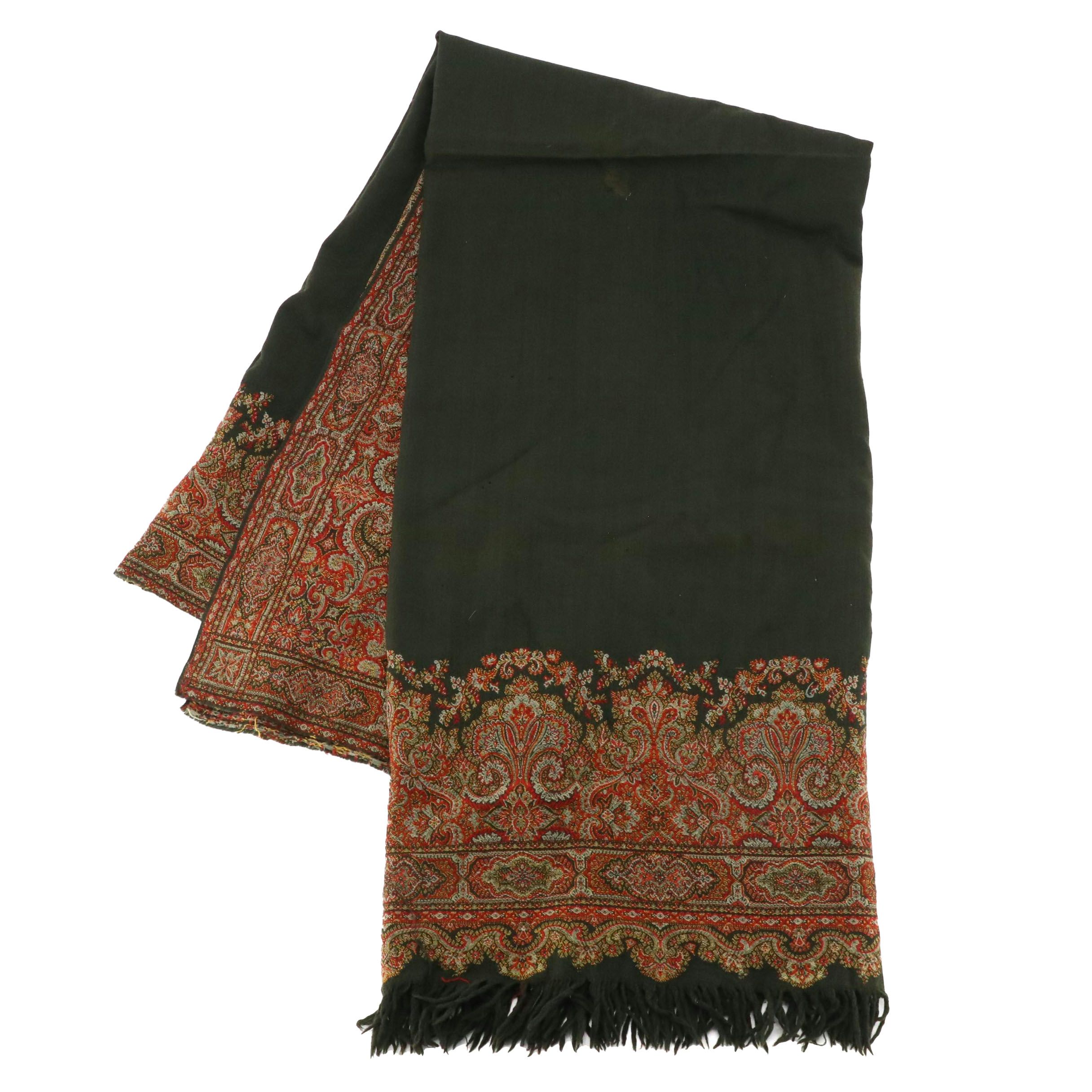 Victorian Kashmiri Paisley Wool Shawl