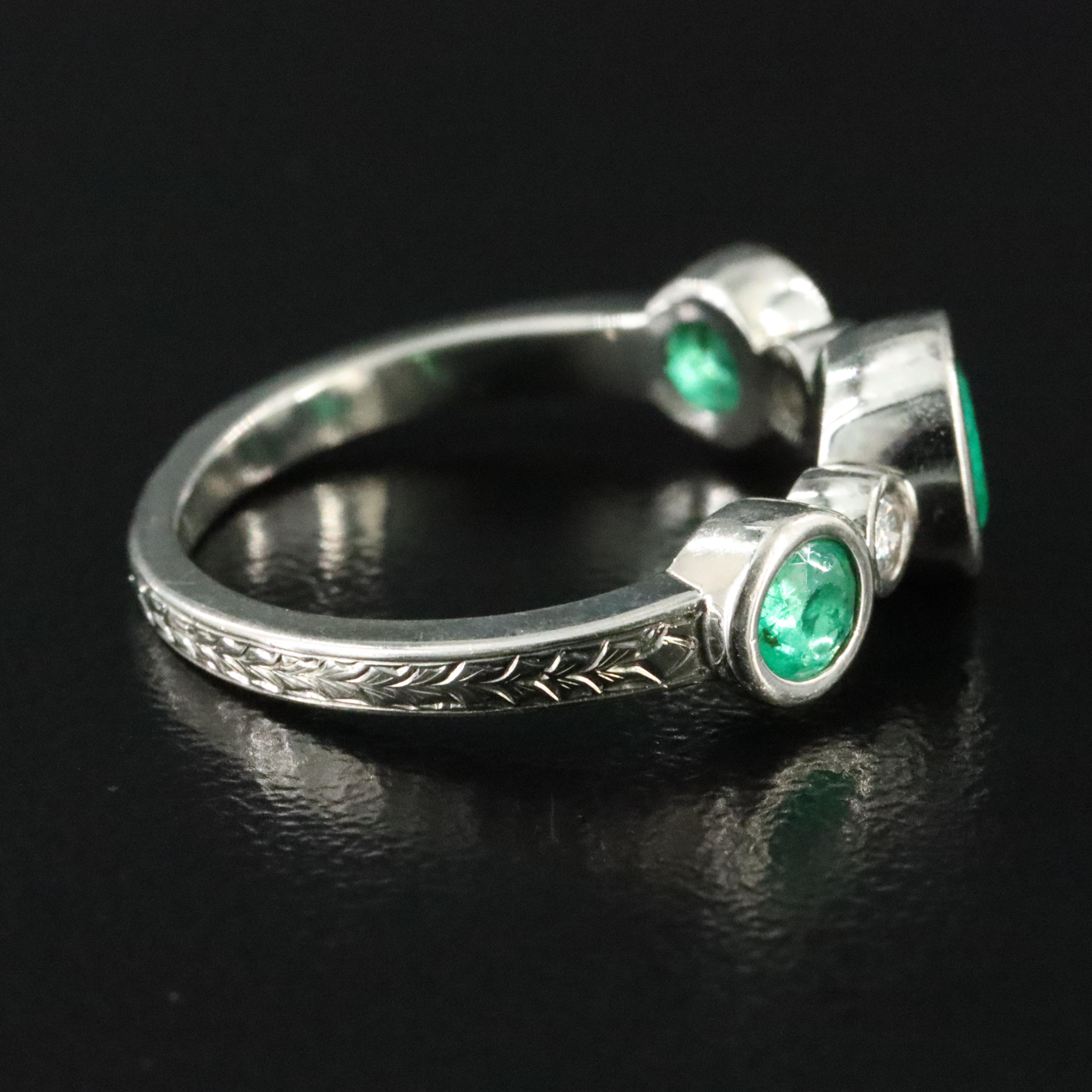 14K Emerald and Diamond Ring