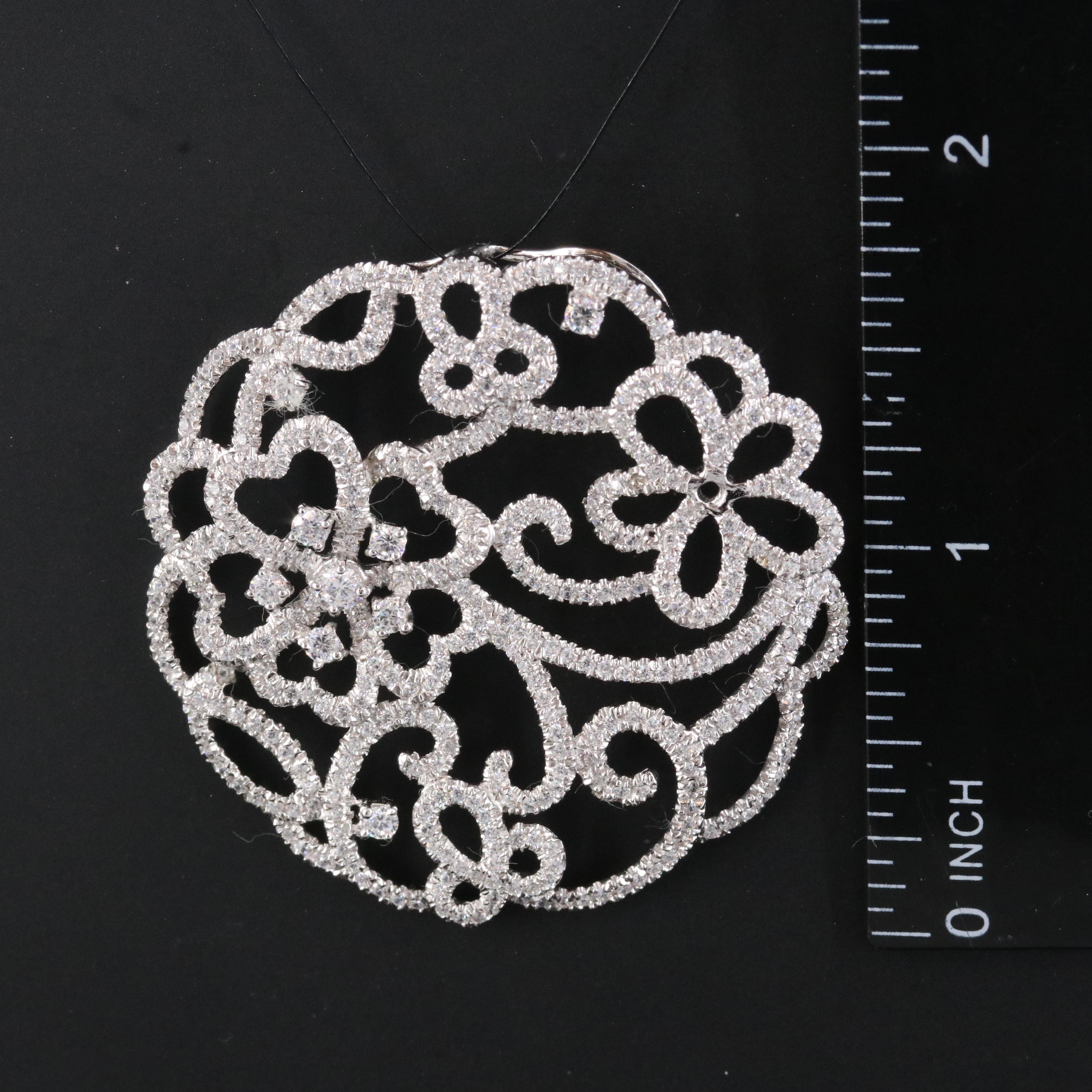 Sterling CZ Floral Pendant