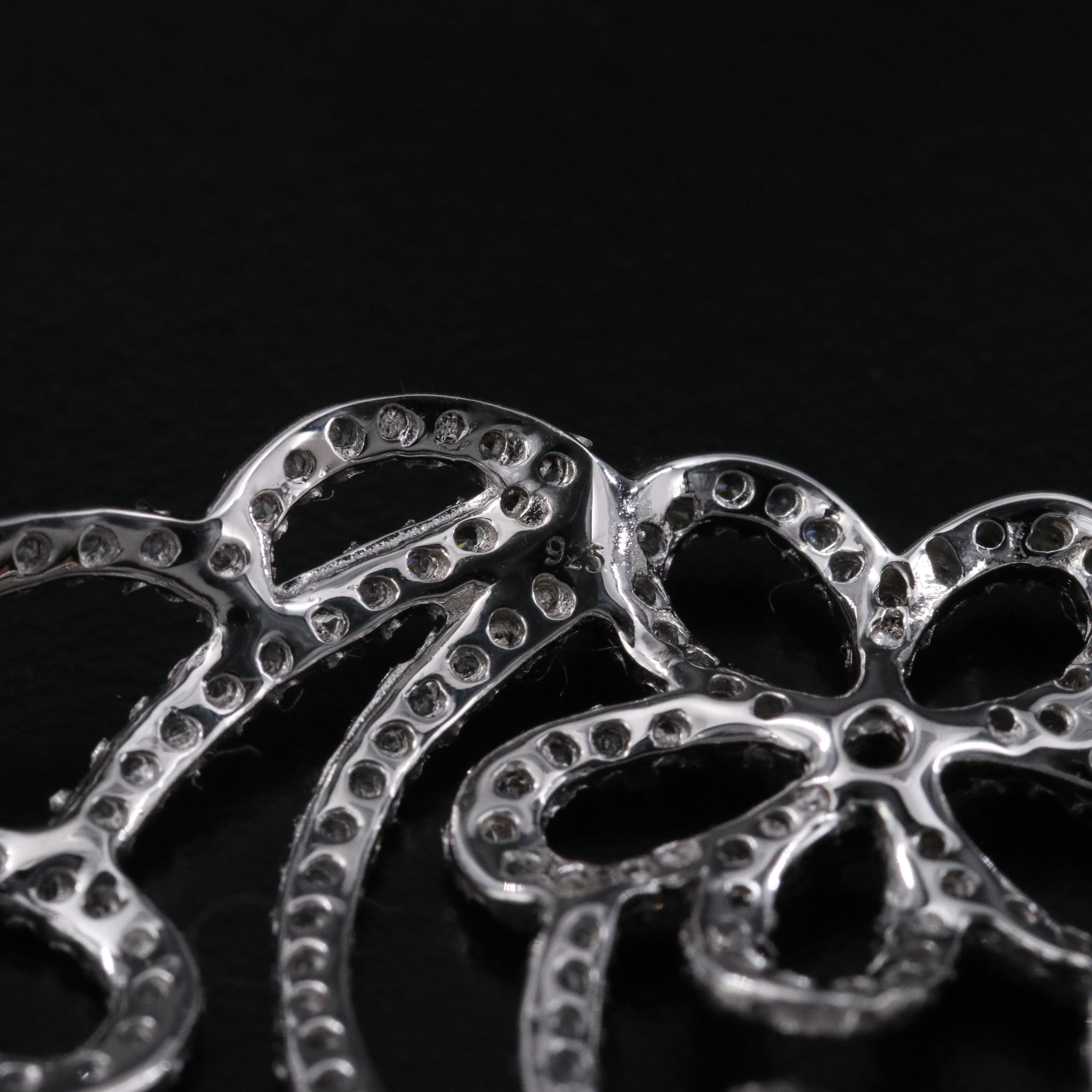 Sterling CZ Floral Pendant