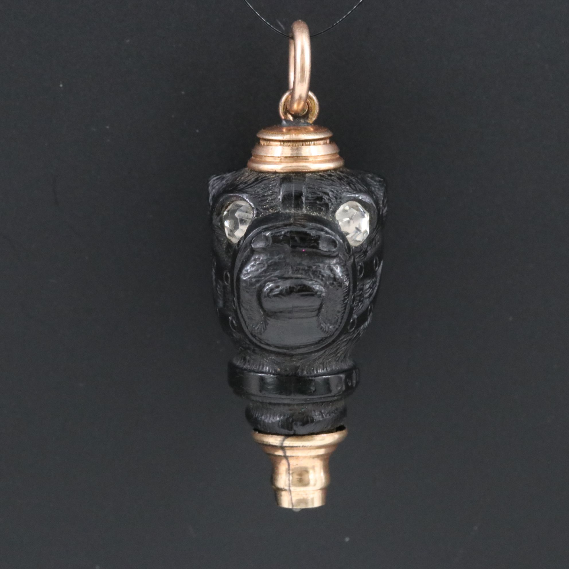 Antique Gold Filled Bulldog Retractable Mechanical Pencil Fob Charm Pendant