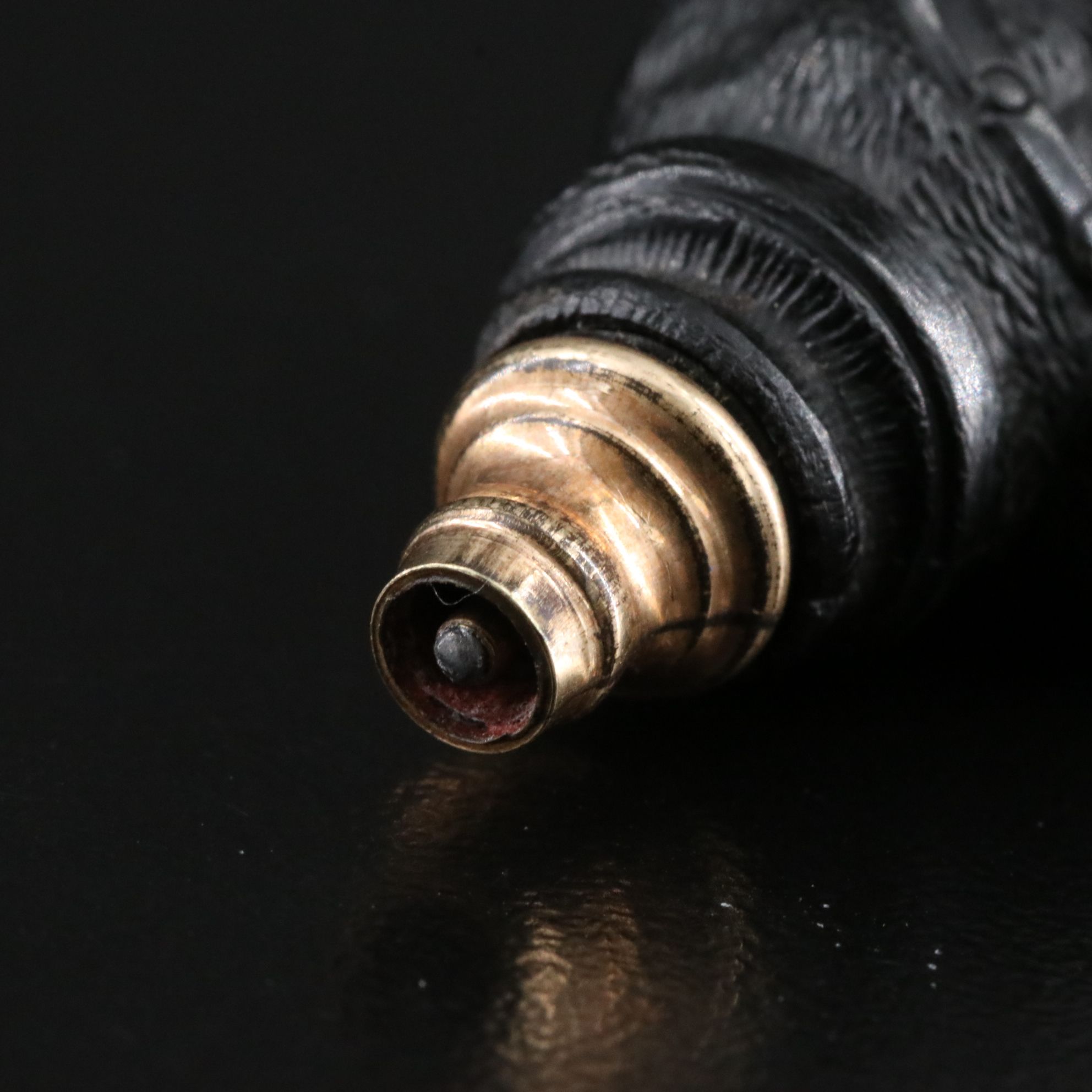 Antique Gold Filled Bulldog Retractable Mechanical Pencil Fob Charm Pendant