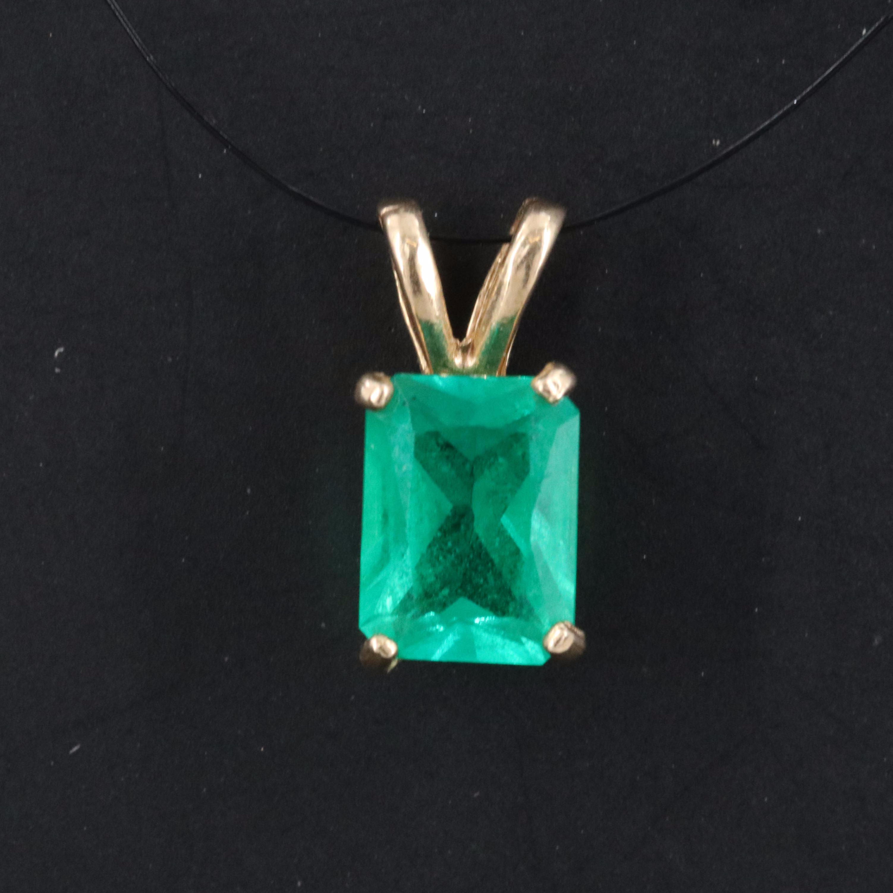 14K Emerald Pendant
