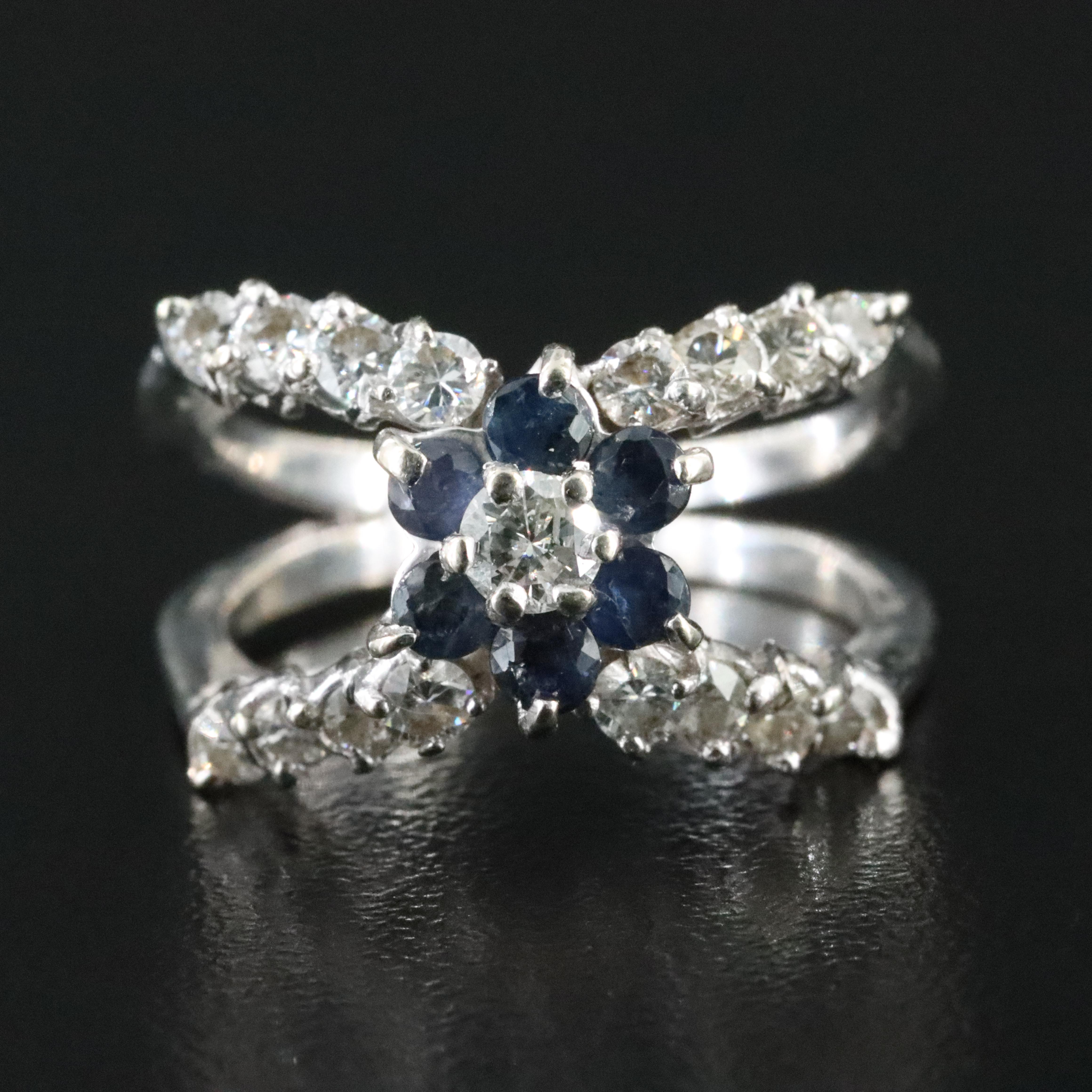 14K Sapphire and Diamond Ring