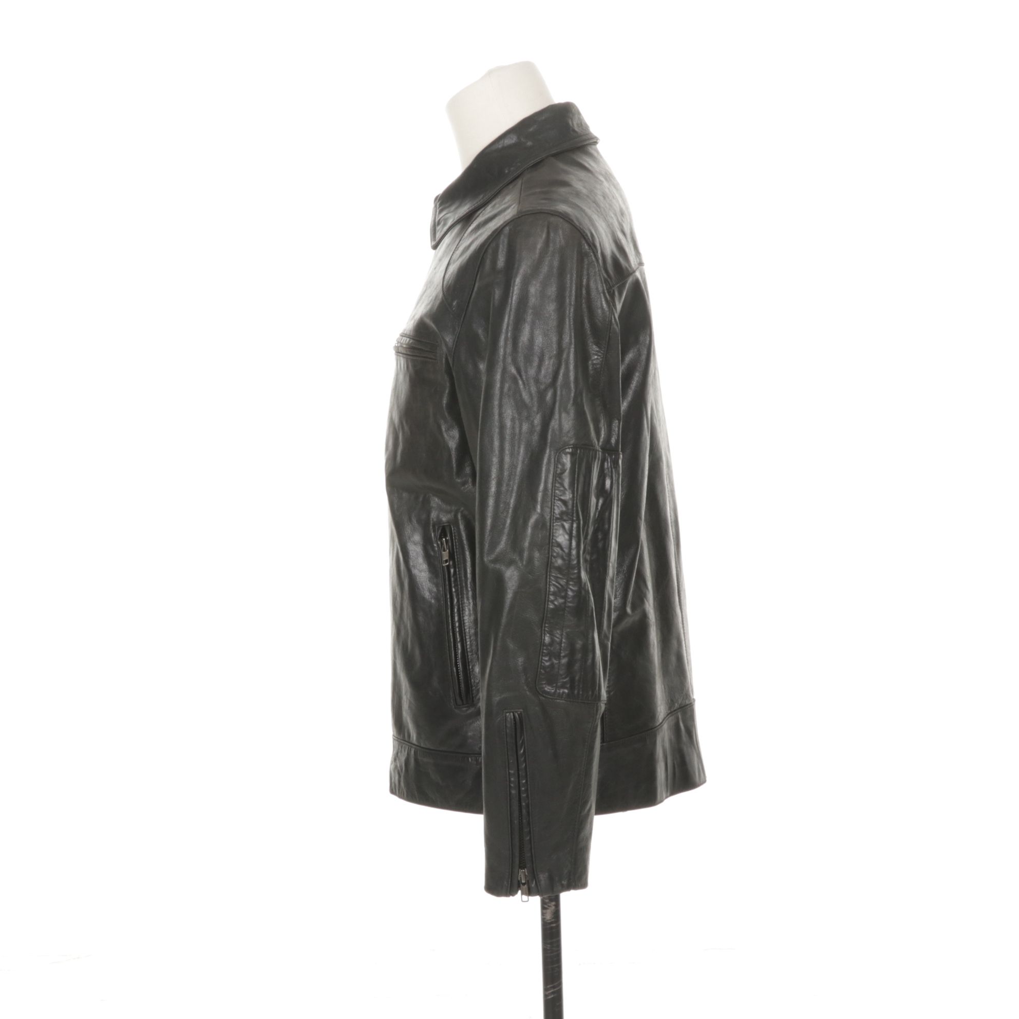 INC International Concepts Leather Asymmetrical Moto Jacket