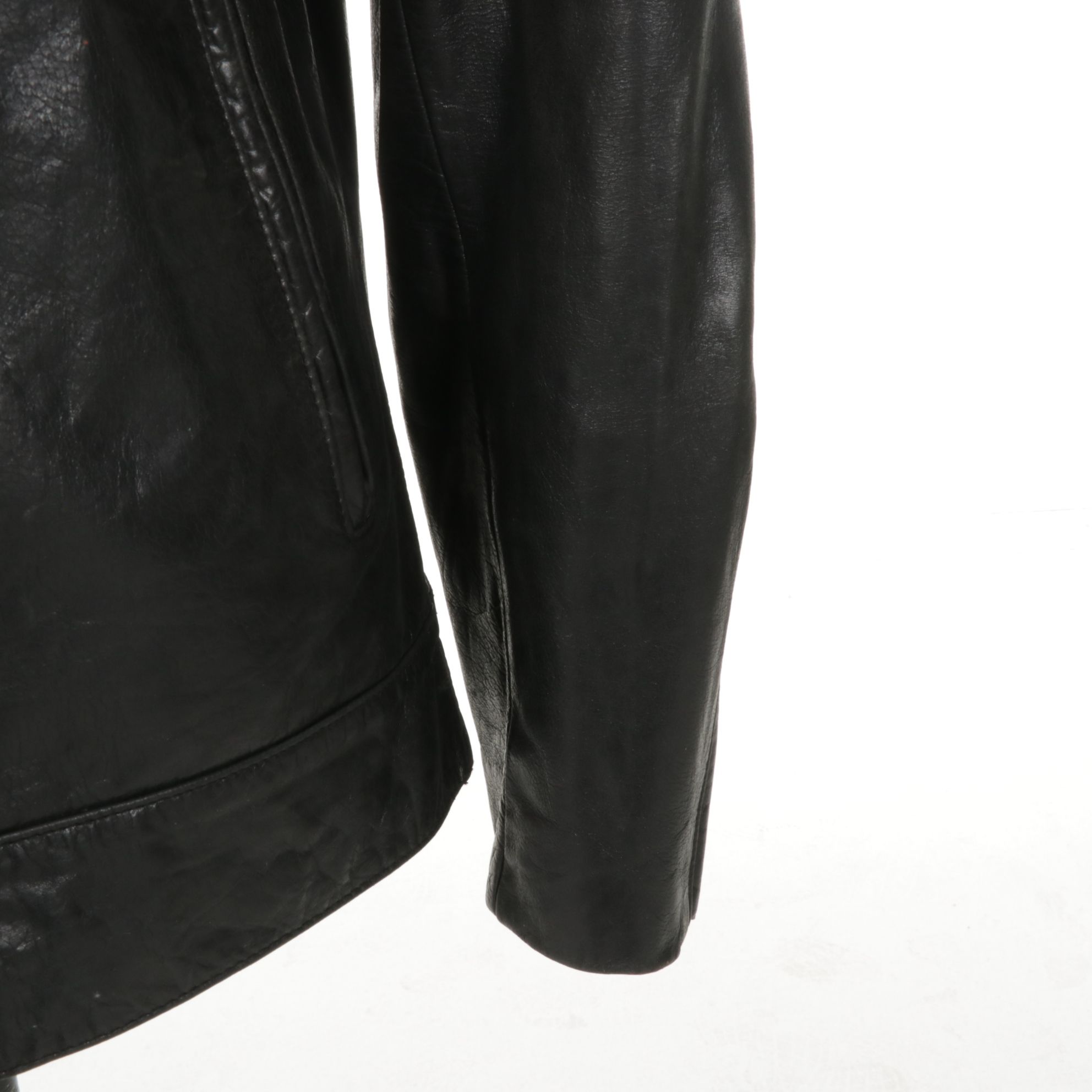 INC International Concepts Leather Asymmetrical Moto Jacket