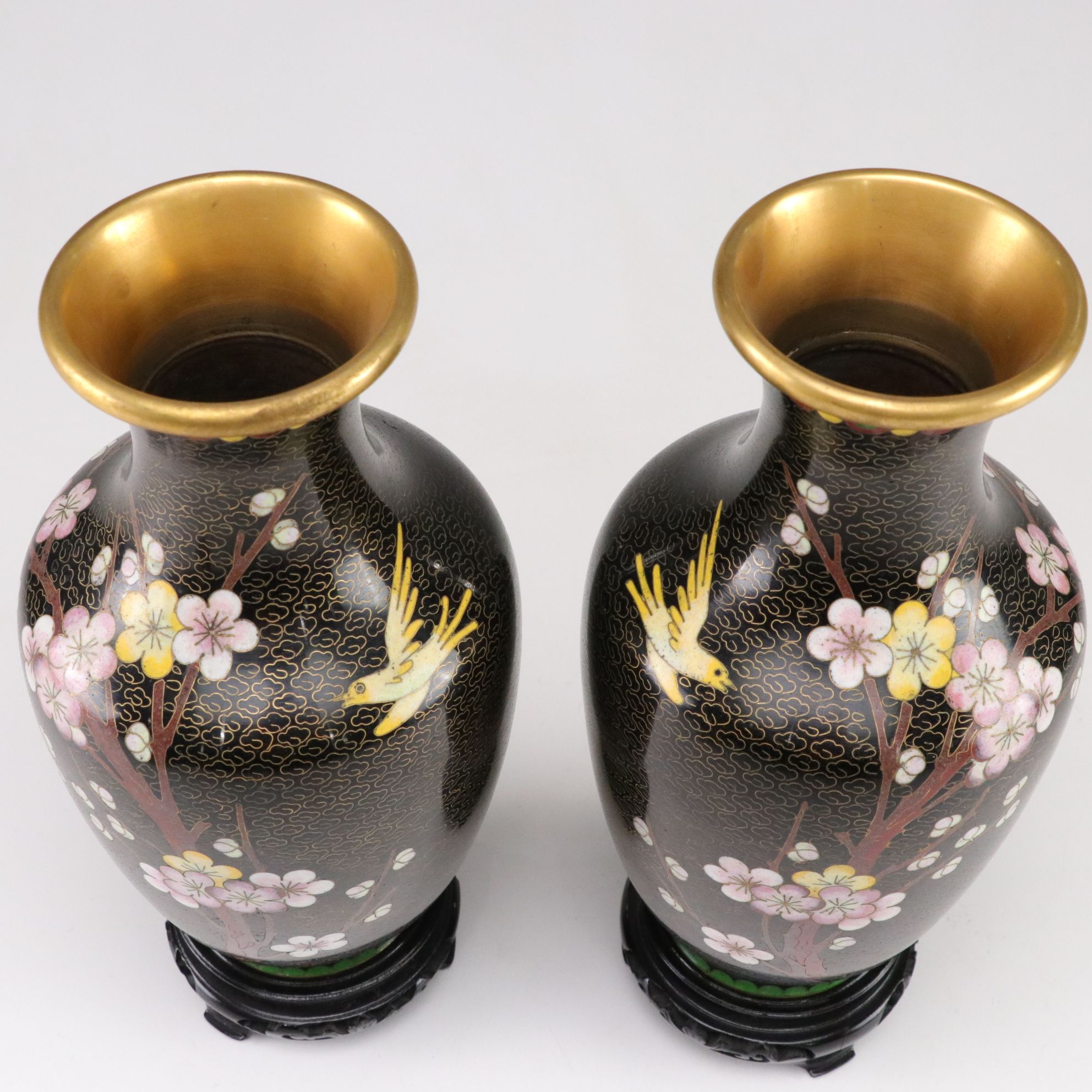 Chinese Cloisonné Plum Blossom Vases & More