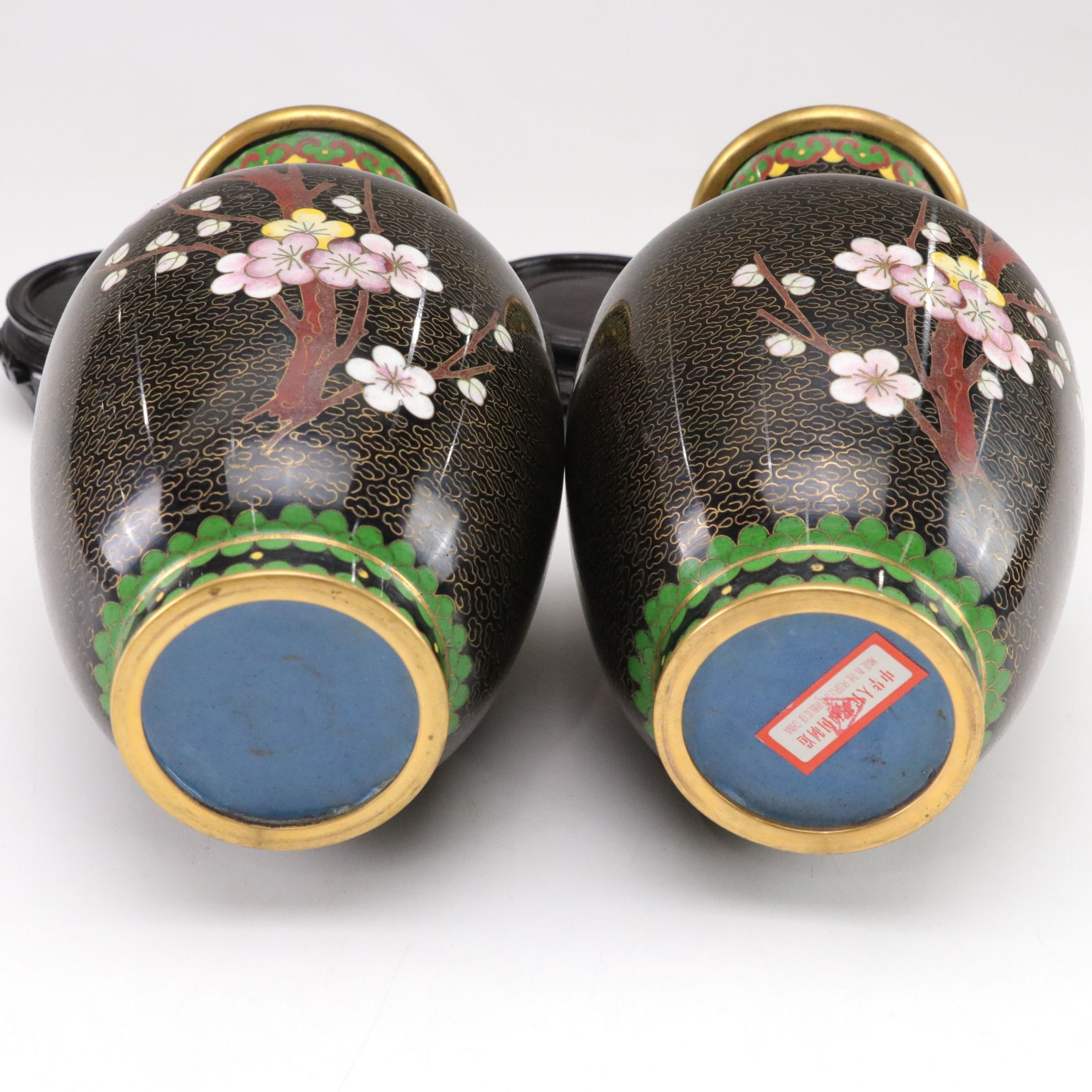 Chinese Cloisonné Plum Blossom Vases & More