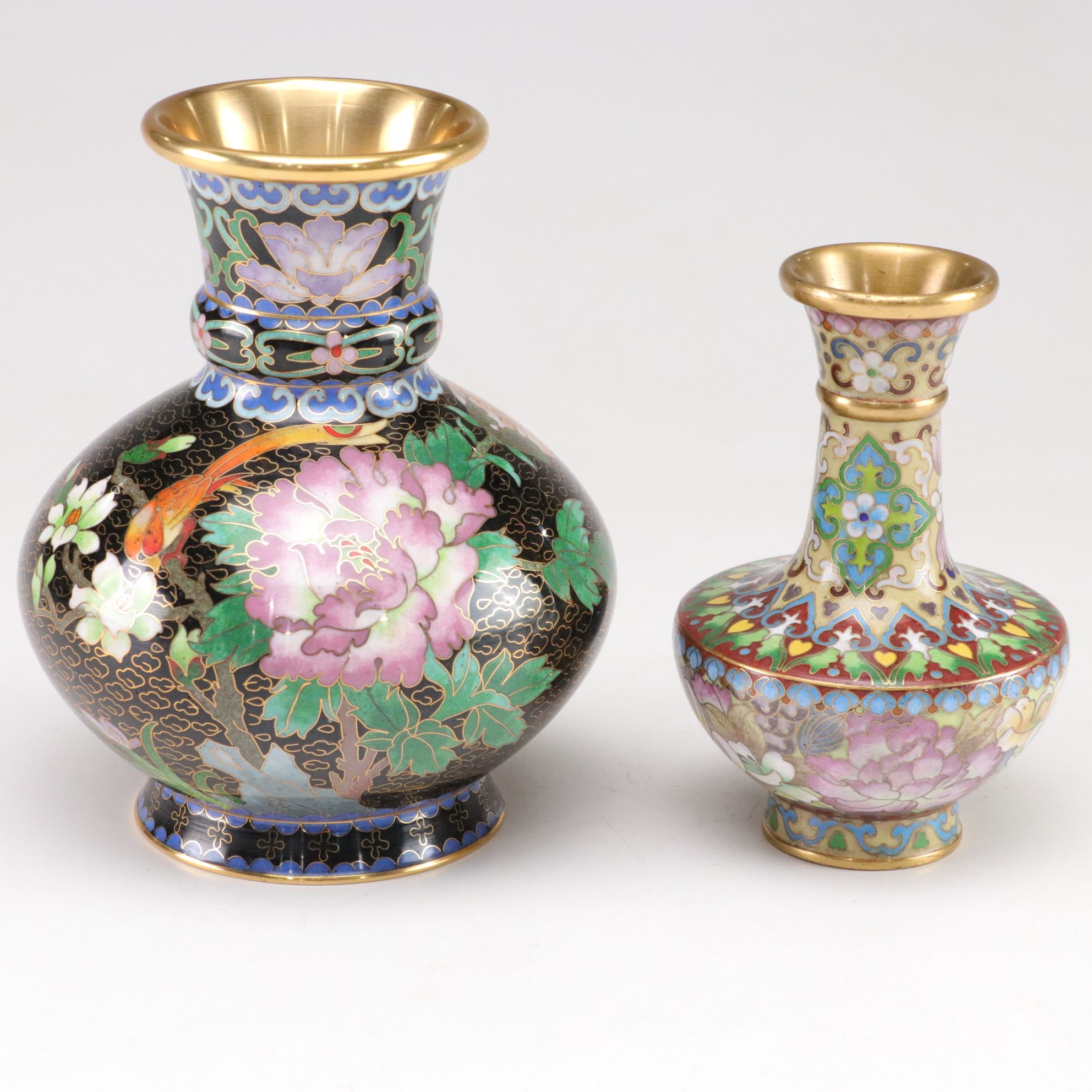 Chinese Cloisonné Plum Blossom Vases & More