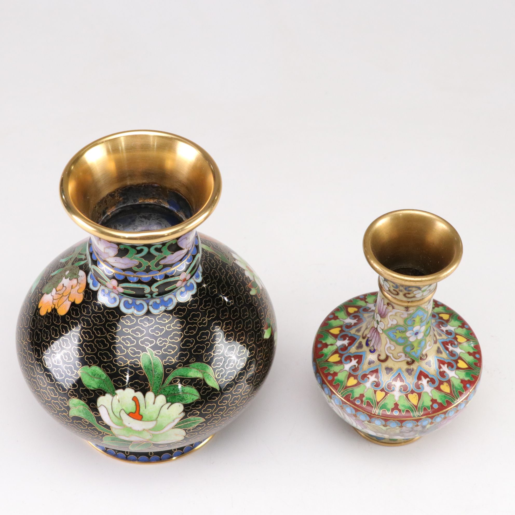 Chinese Cloisonné Plum Blossom Vases & More