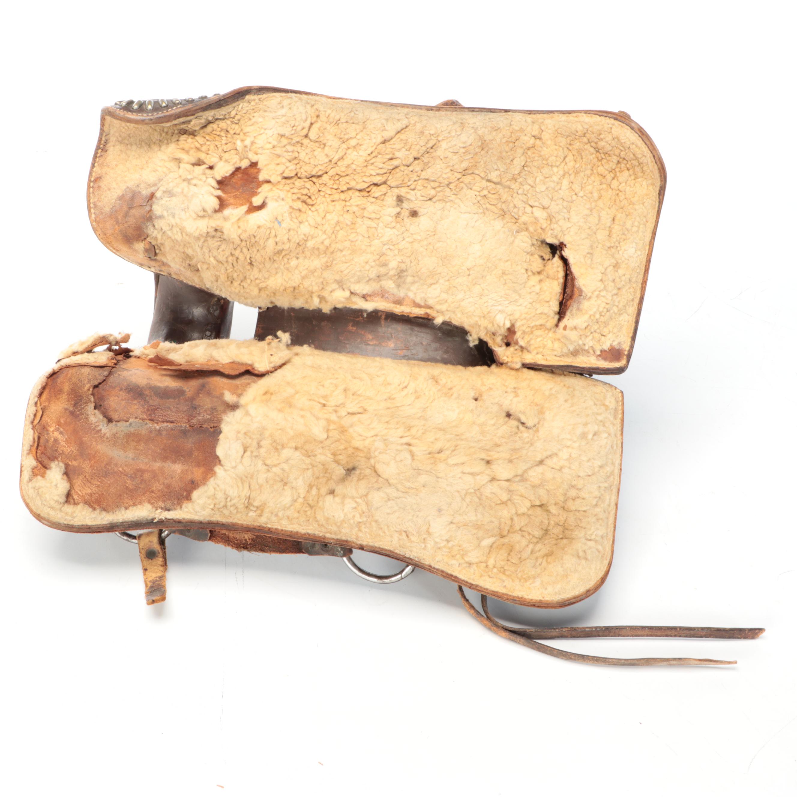 Metal Studded Leather Western Saddle