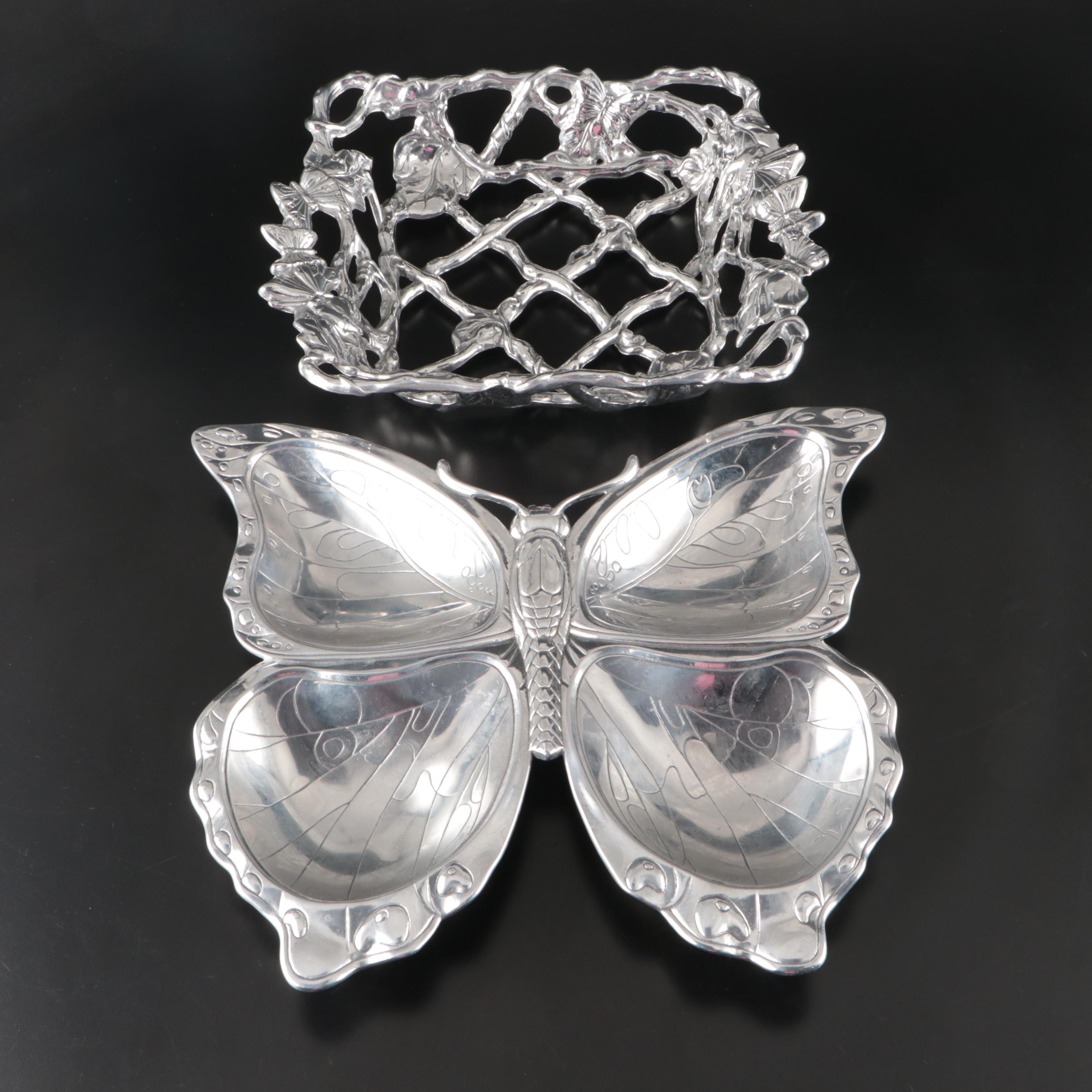 Arthur Court Aluminum Butterfly Tray and Casserole Holder
