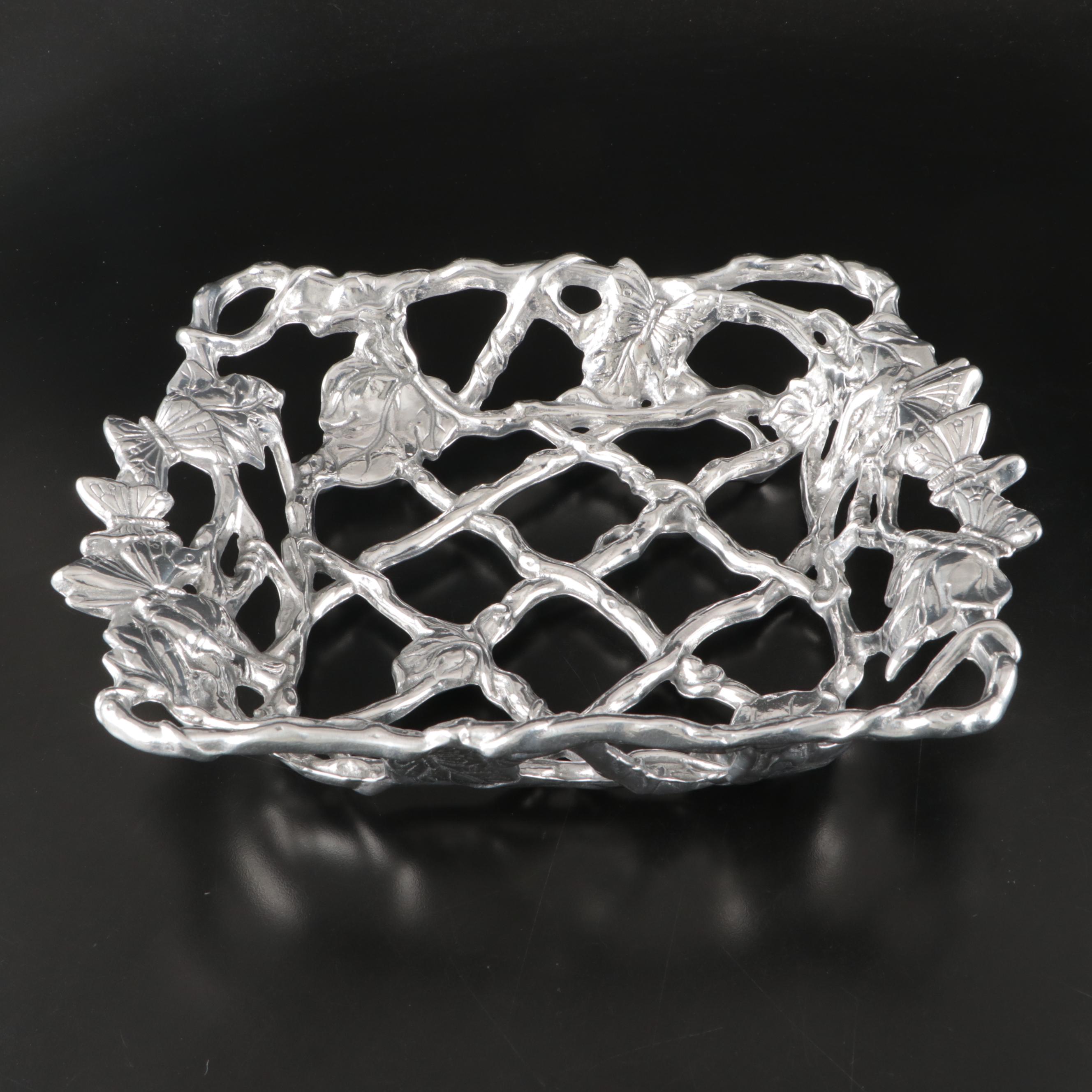 Arthur Court Aluminum Butterfly Tray and Casserole Holder