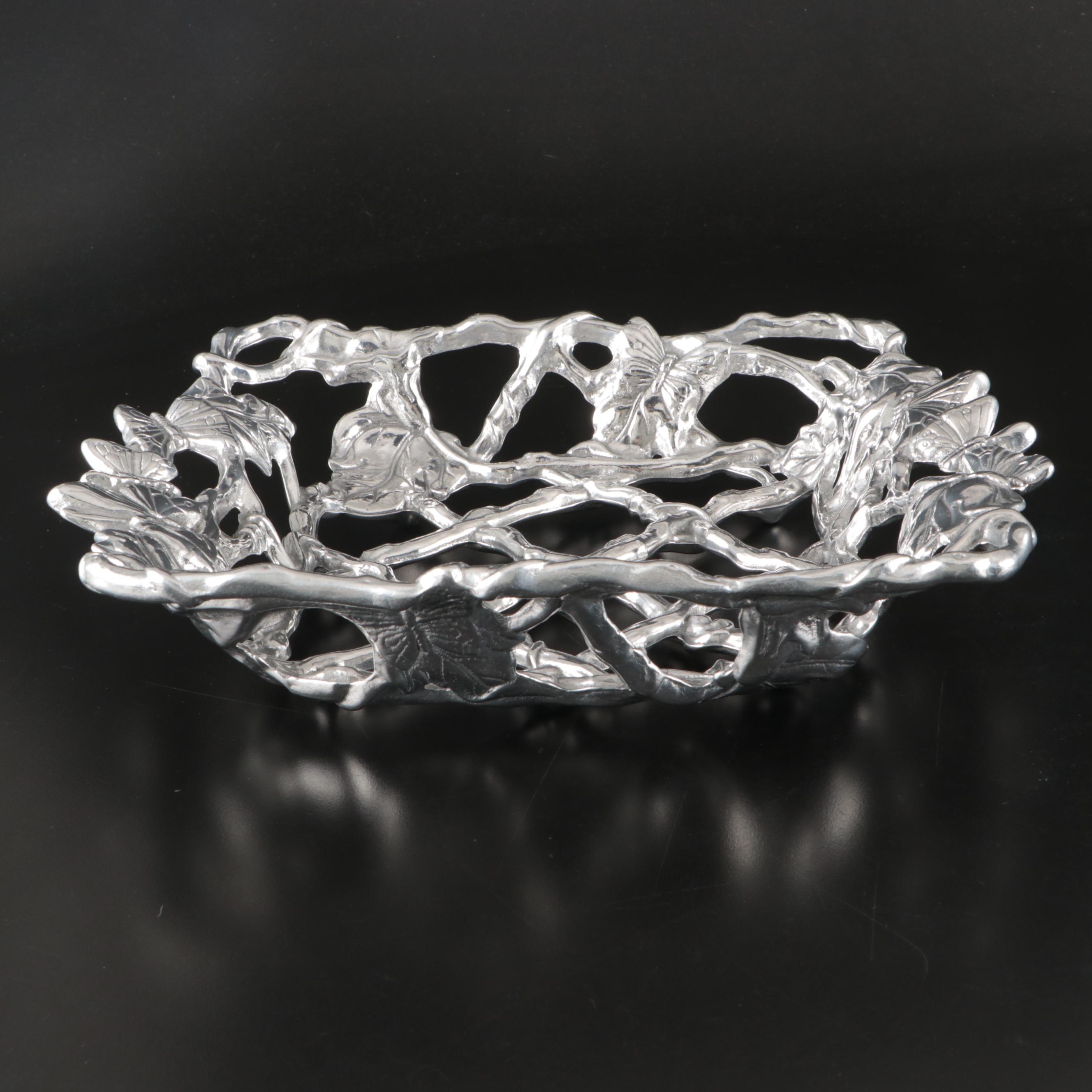 Arthur Court Aluminum Butterfly Tray and Casserole Holder