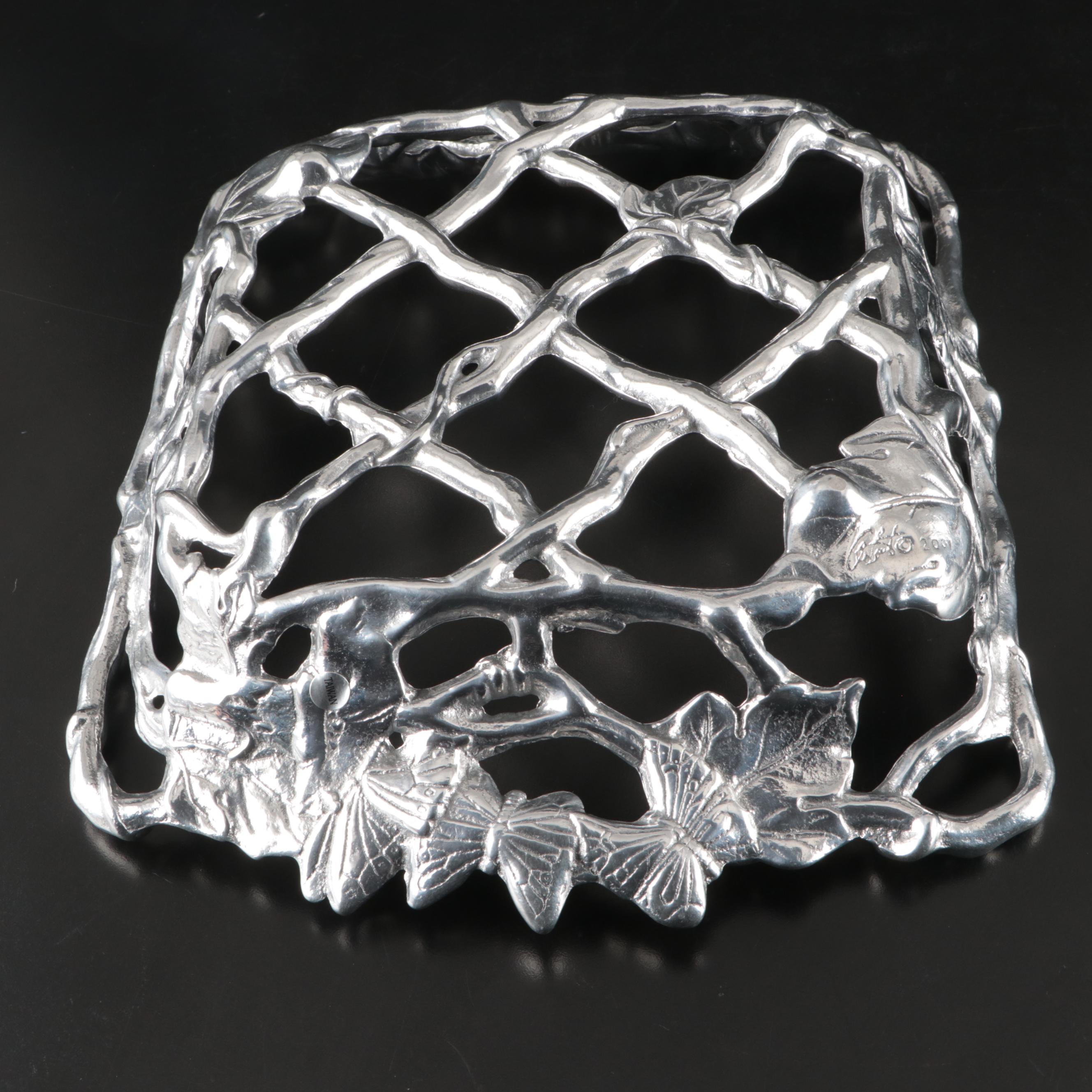 Arthur Court Aluminum Butterfly Tray and Casserole Holder