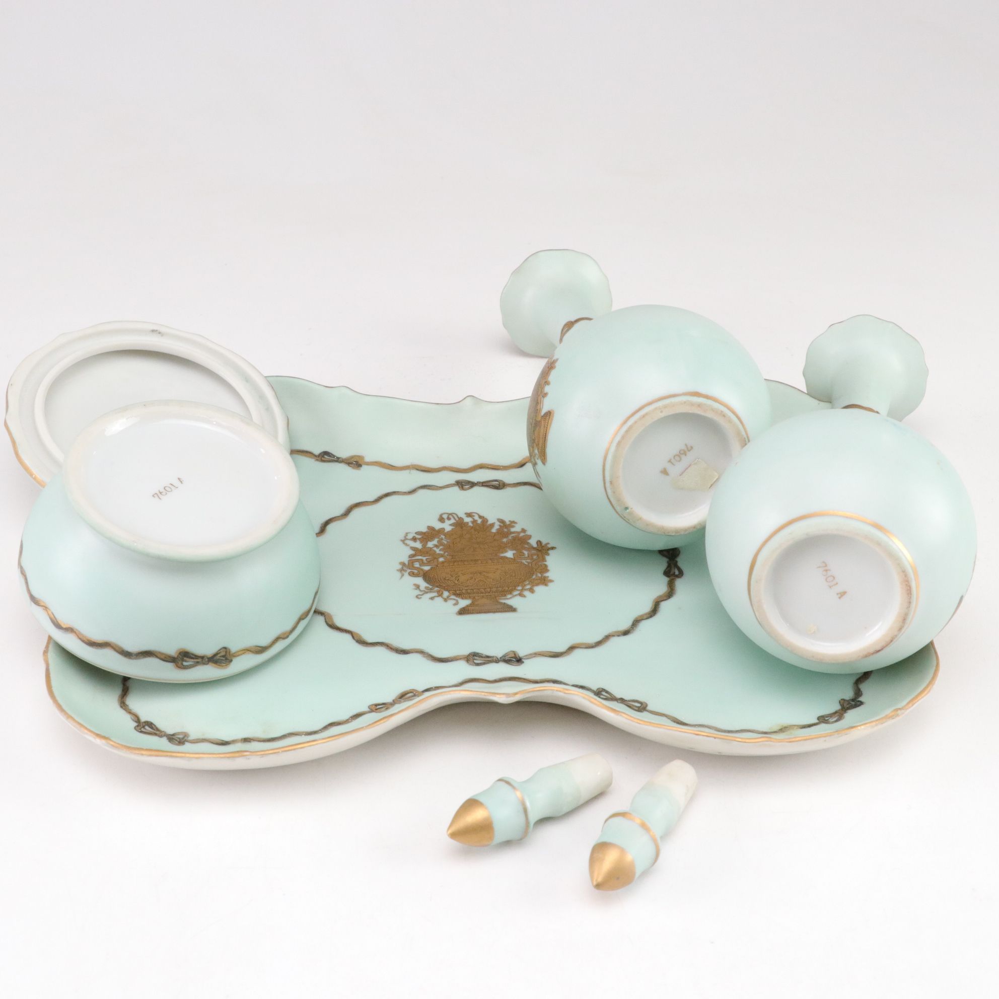 Ardalt Robins Egg Blue Porcelain Vanity Tray, Box & More