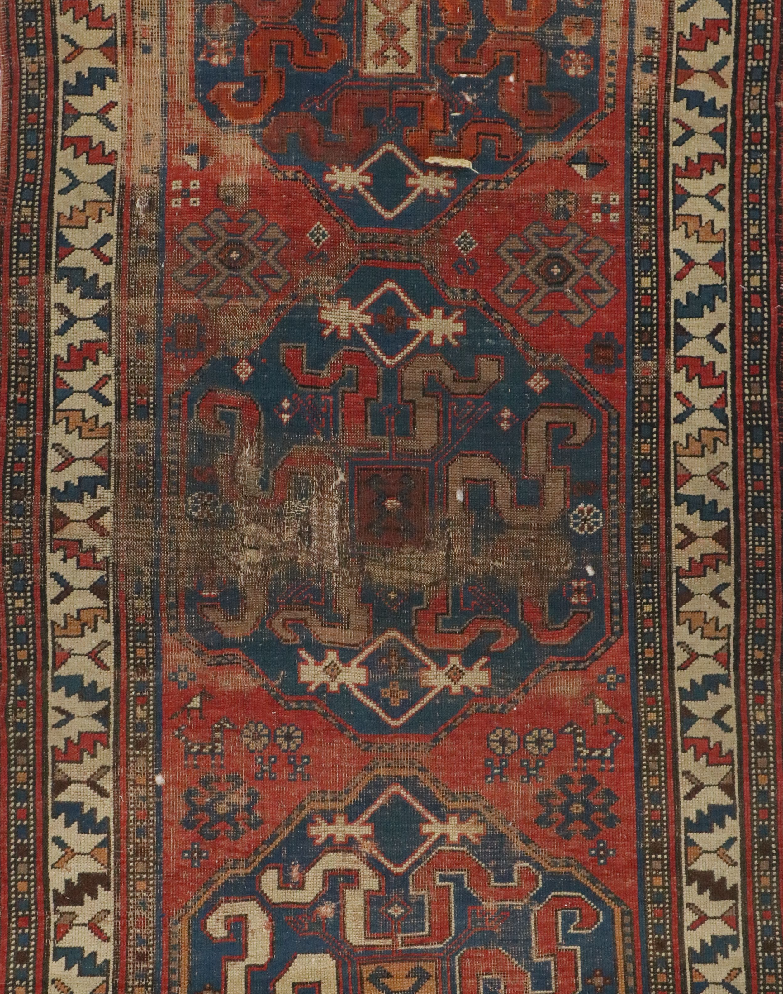 4' x 8'8 Hand-Knotted Caucasian Kazak Area Rug