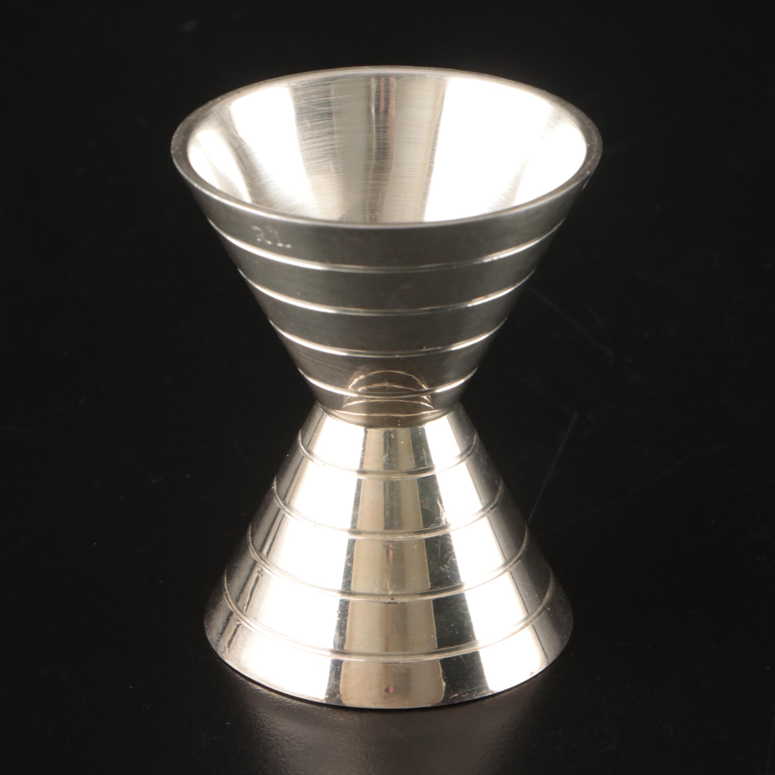 Ralph Lauren "Montgomery" Silver Plate Cocktail Jigger and Nut Dish