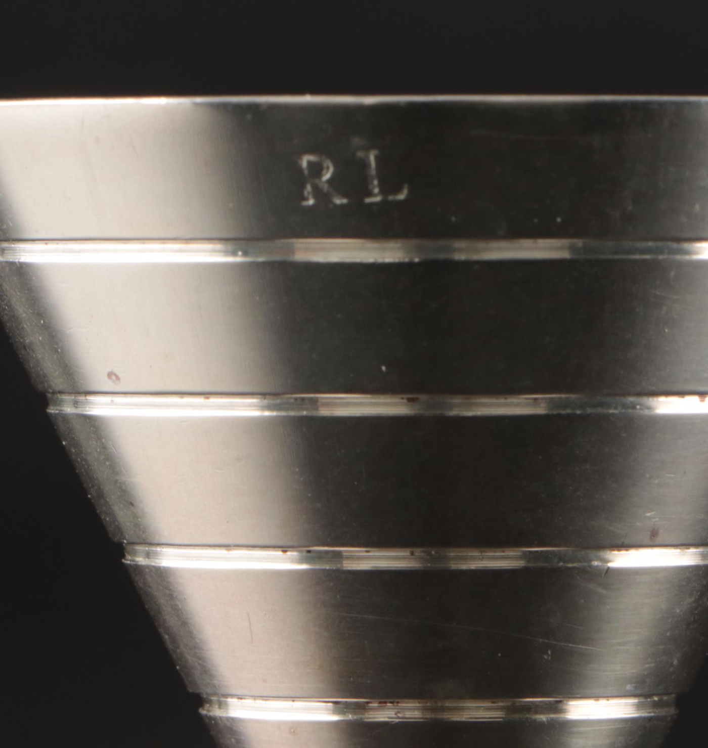 Ralph Lauren "Montgomery" Silver Plate Cocktail Jigger and Nut Dish