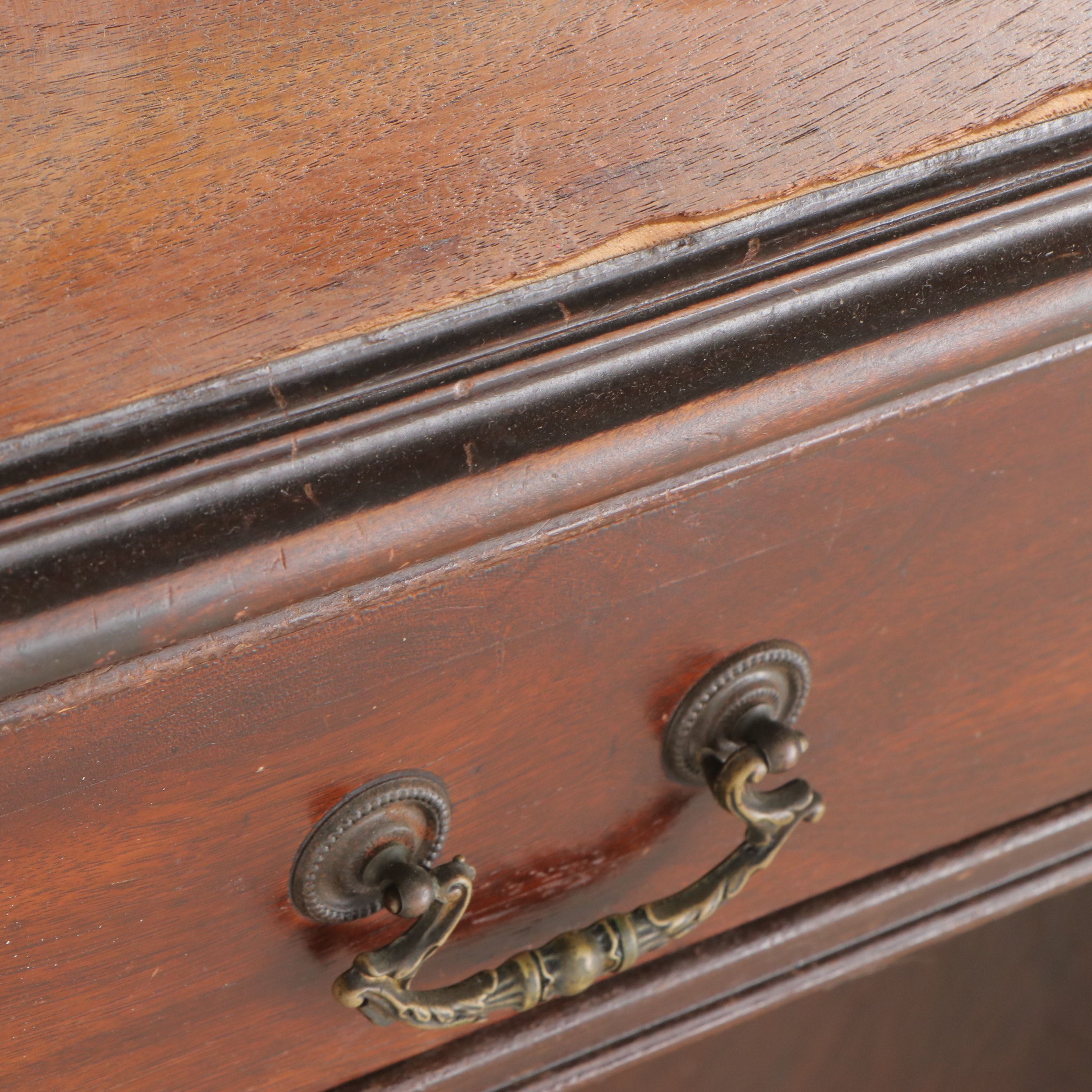 Georgian Style Mahogany Kneehole Desk, Early to Mid-20th Century