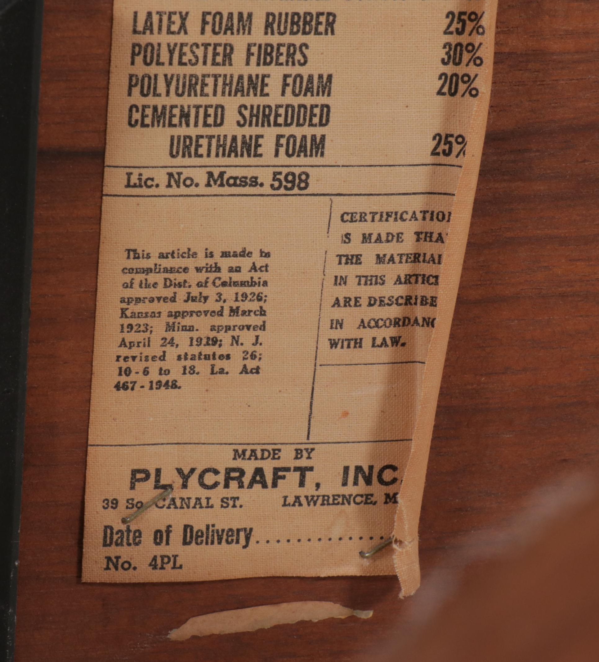 Plycraft Inc. Modern Armchair with Ottoman Designed by George Mulhauser