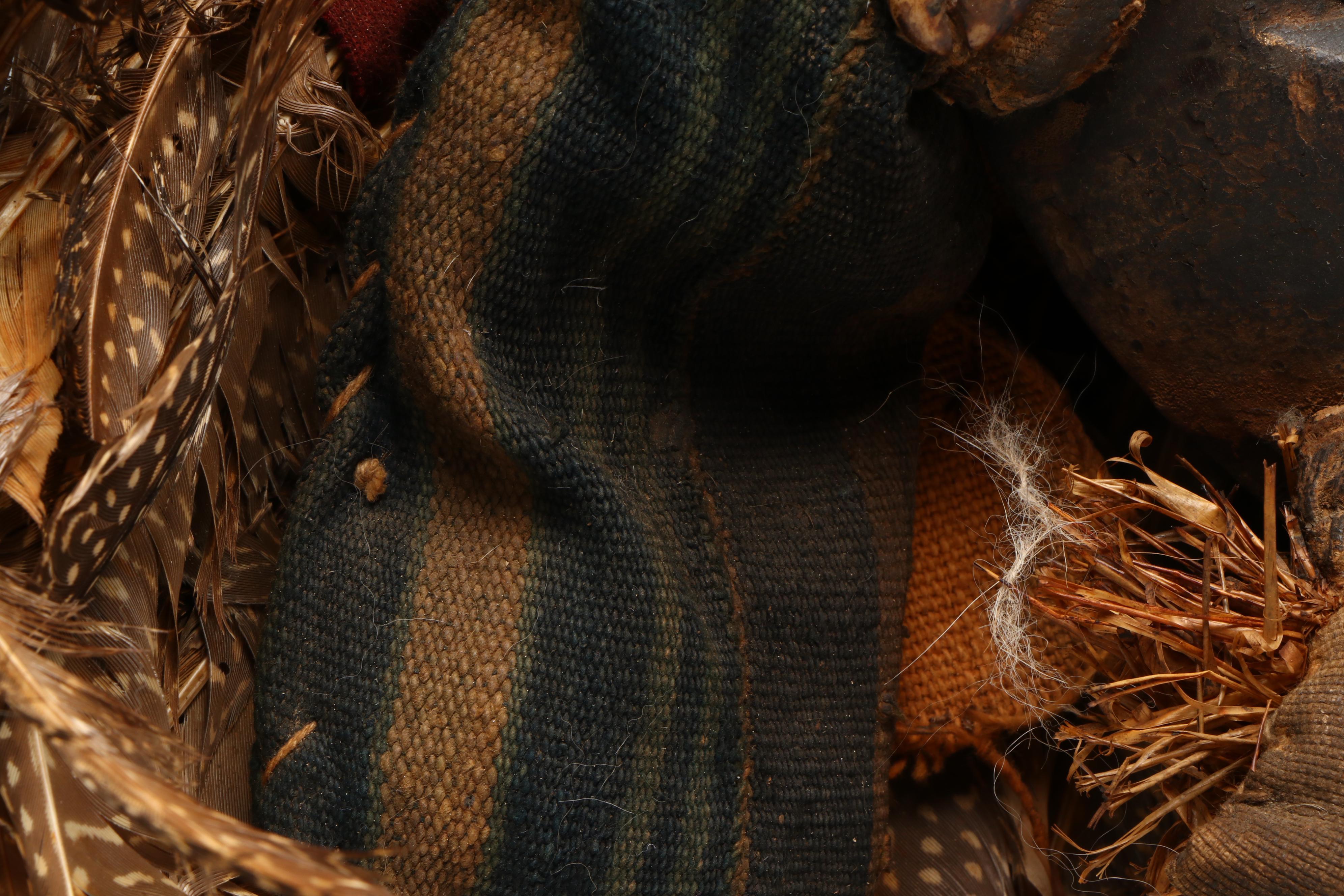 West African Dan People Carved Wood and Natural Material Ceremonial Mask