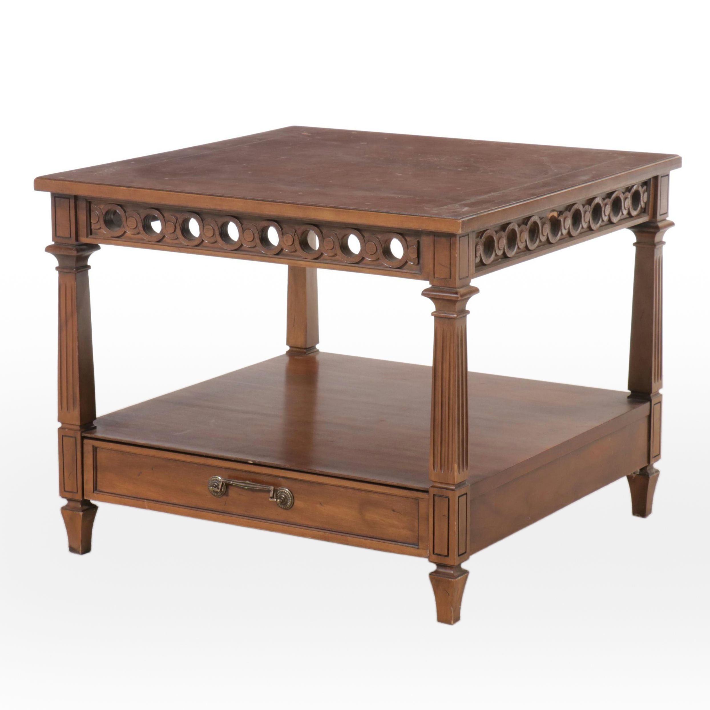 Traditional Style Two-Tiered Mahogany End Table
