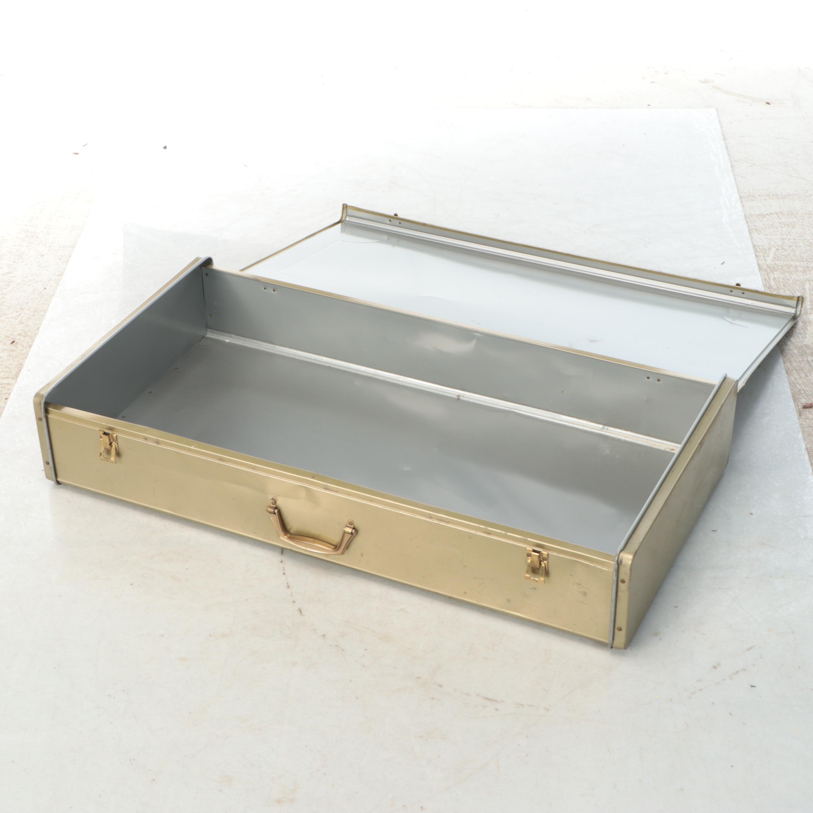Vintage Handled Metal Carrying Case, Mid to Late 20th Century