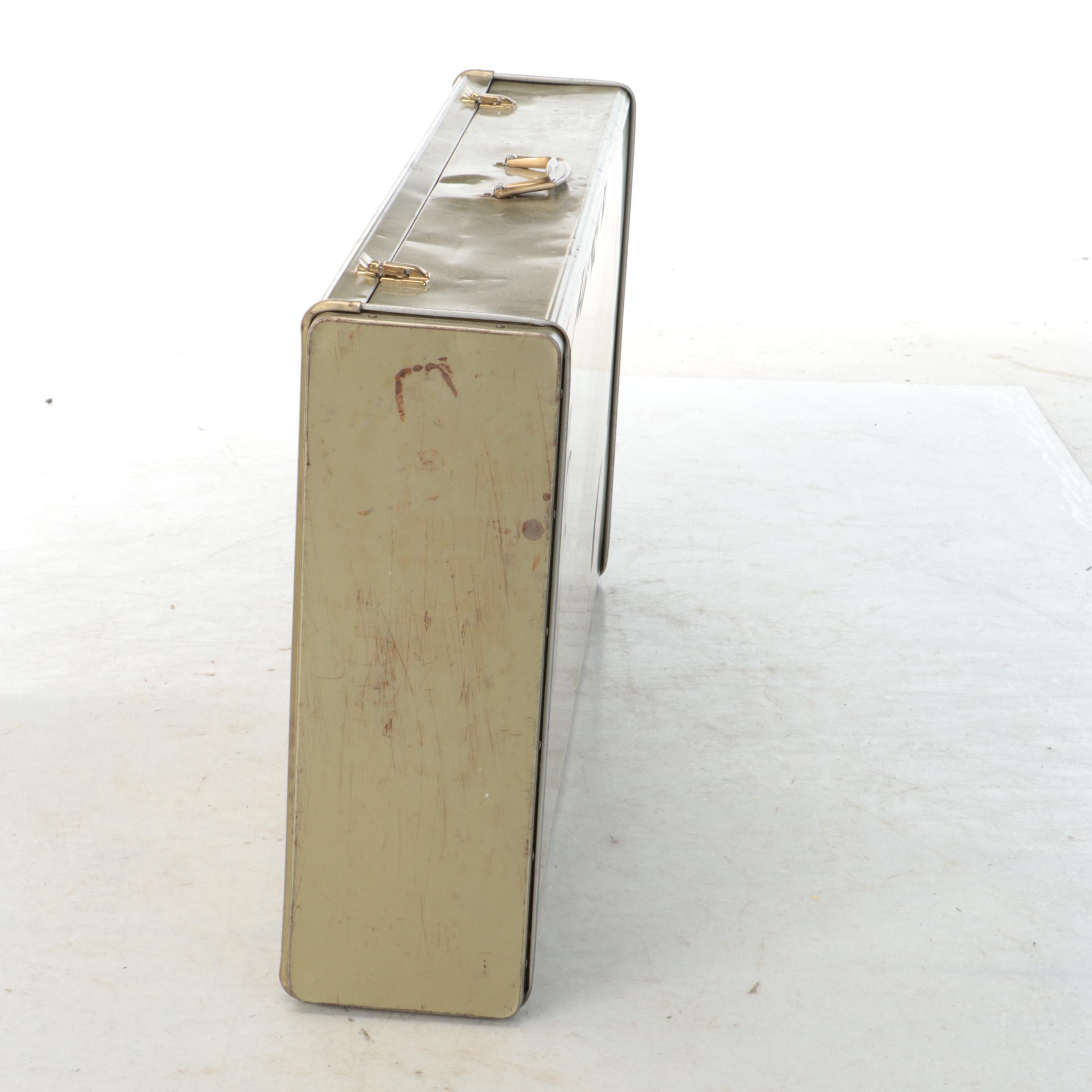 Vintage Handled Metal Carrying Case, Mid to Late 20th Century